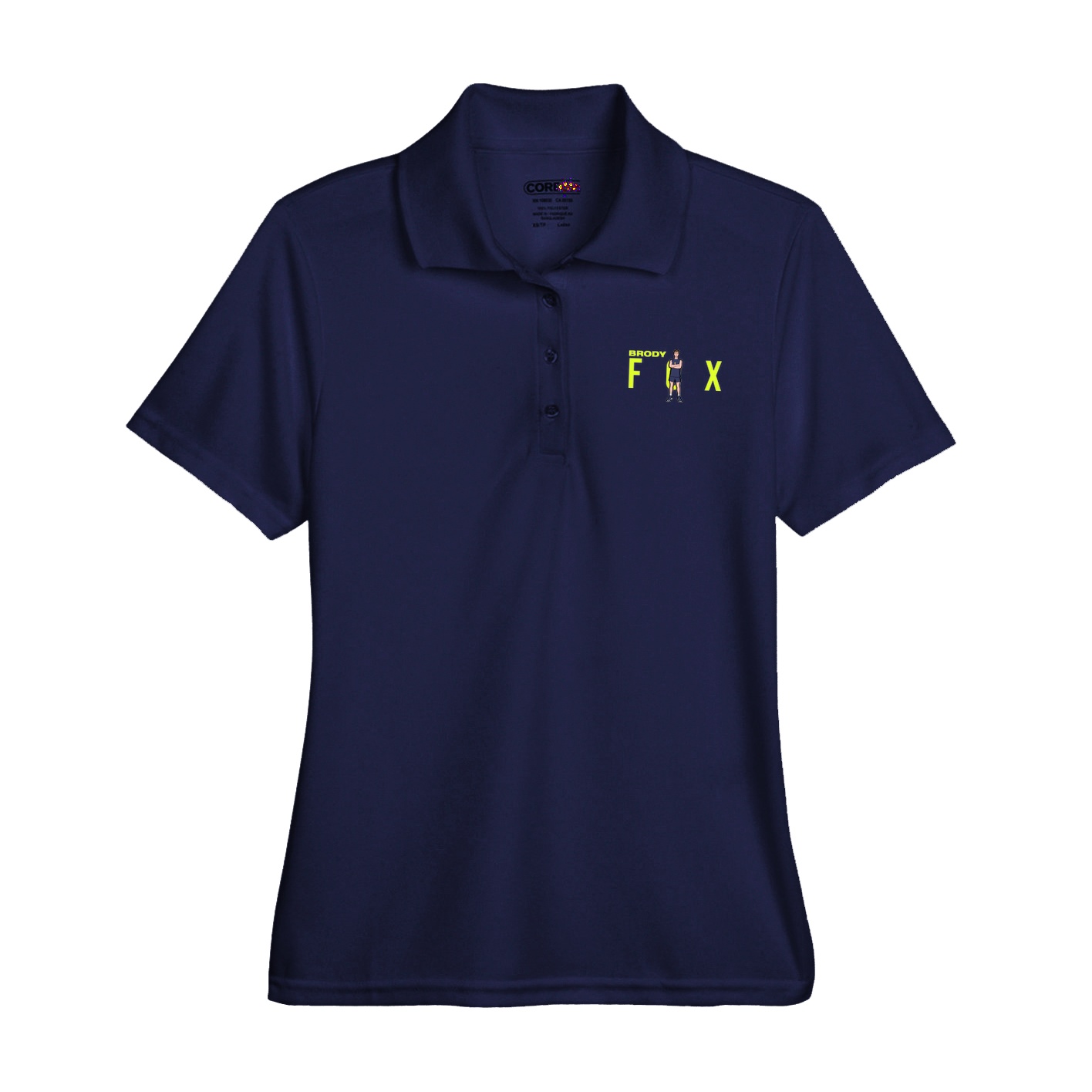 Womens Performance Polo — Player Name in Navy