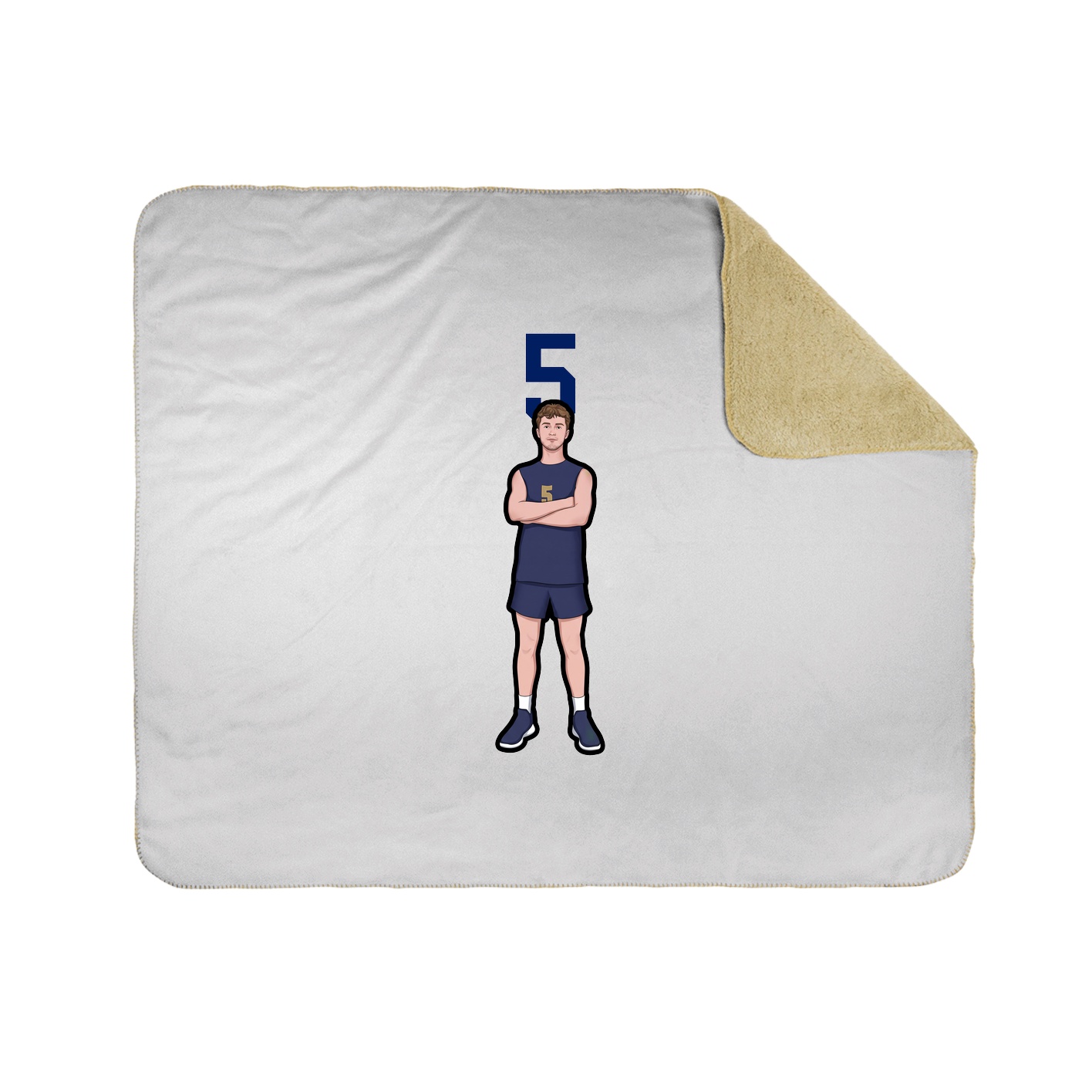 Throw Blanket — Number Top in White