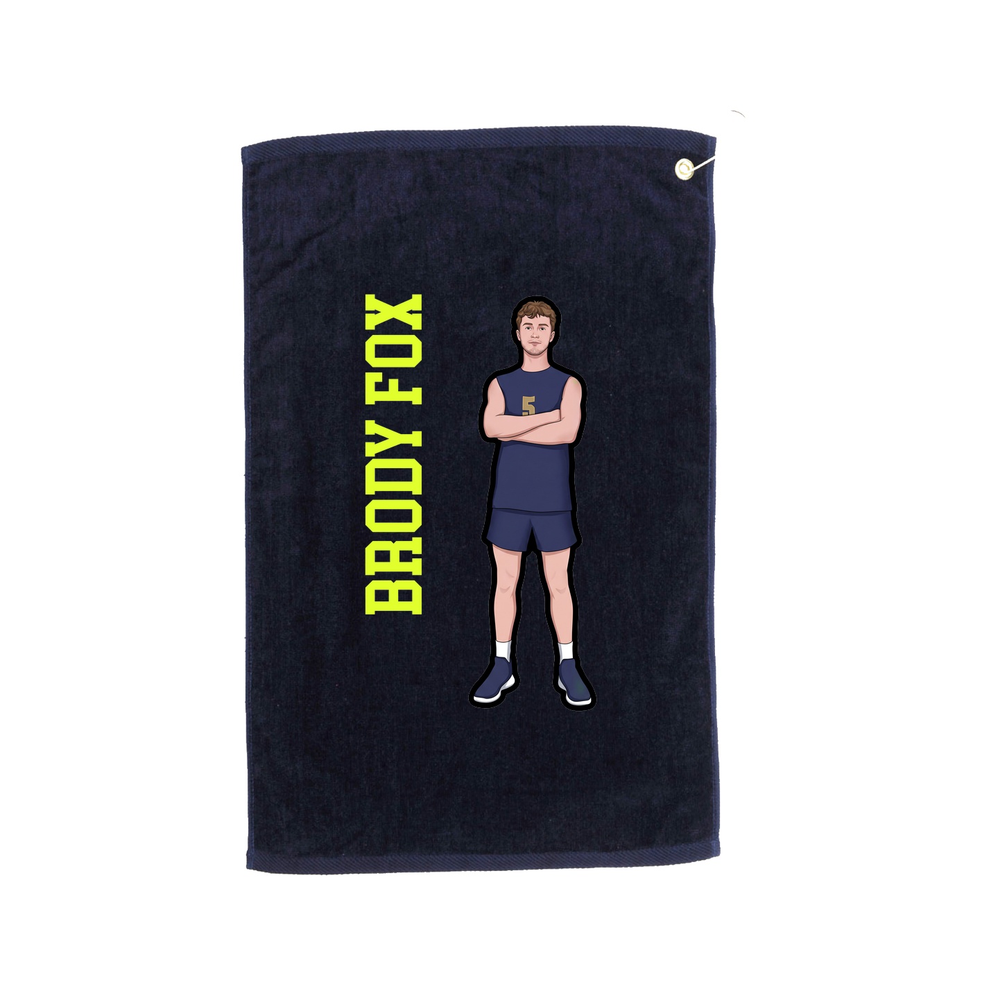 Golf Towel — Name Vertical in Navy
