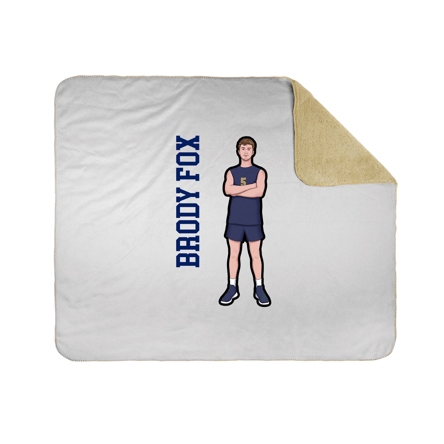 Throw Blanket — Name Vertical in White