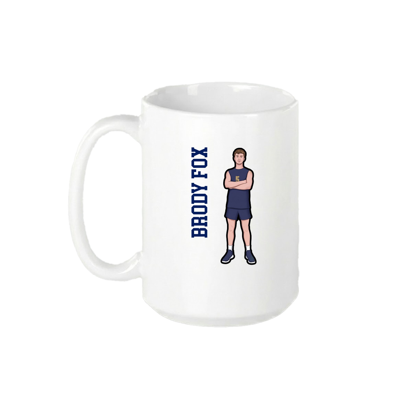 15oz Coffee Mug — Name Vertical in White