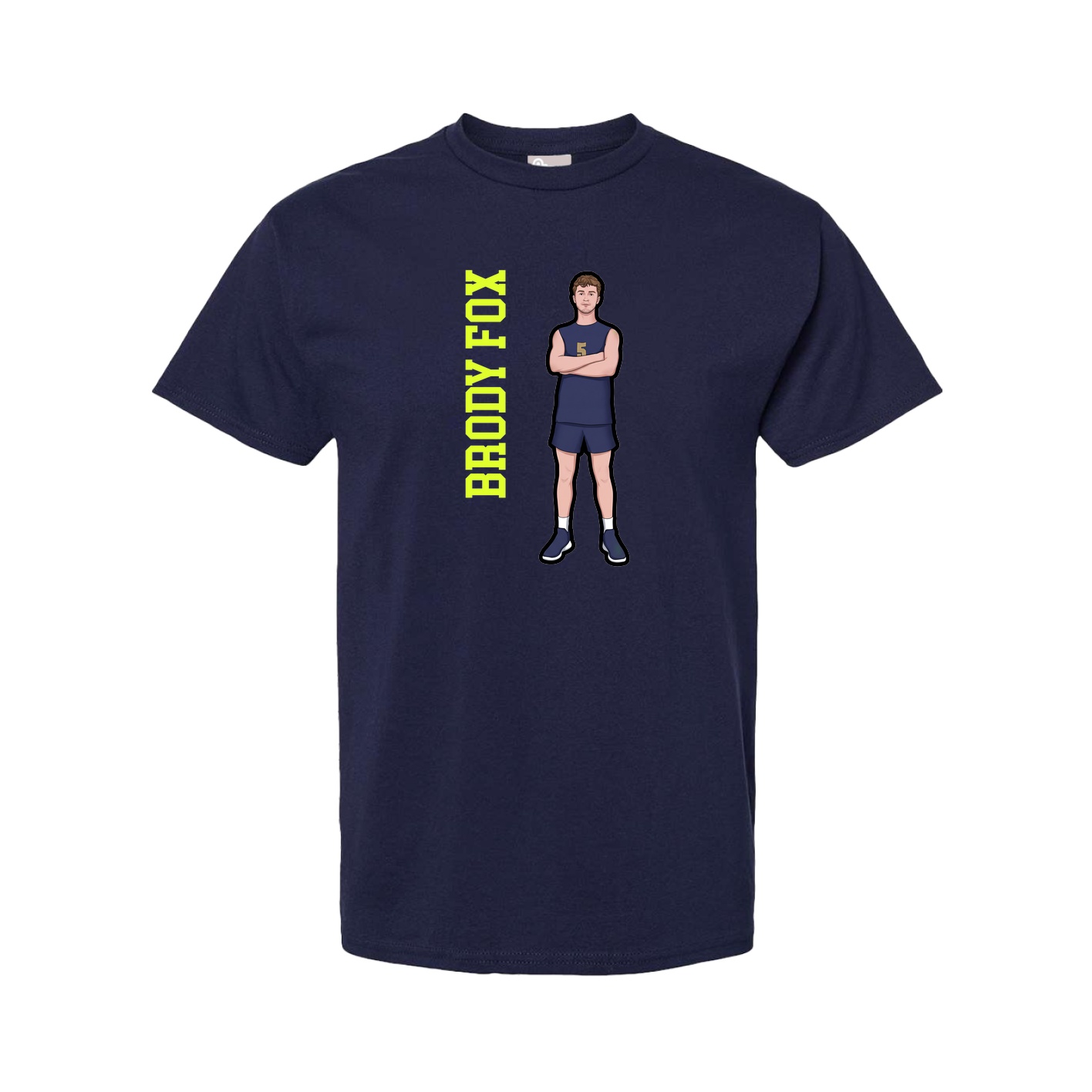 Tee — Name Vertical in Navy