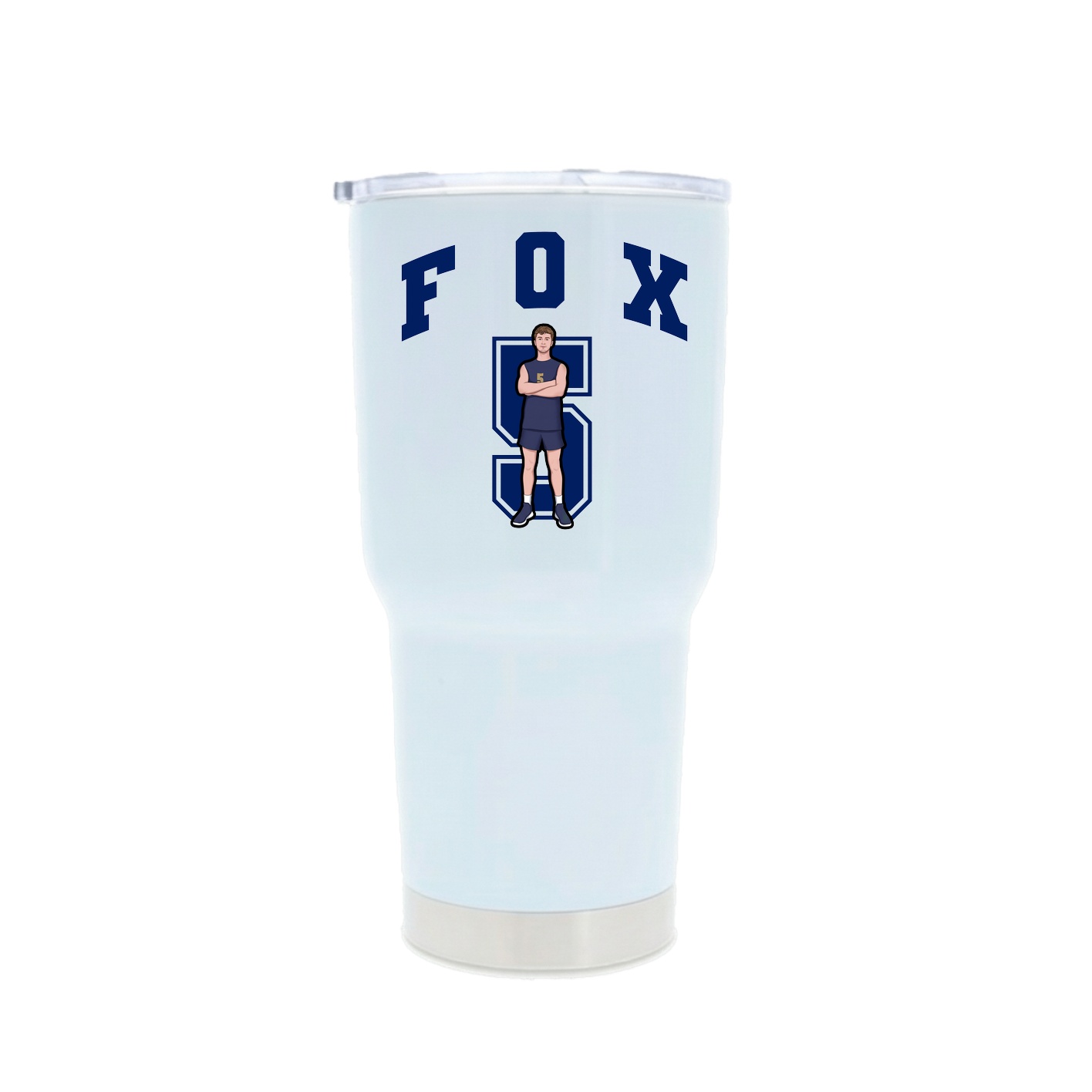 30oz Stainless Steel Tumbler — Number in White