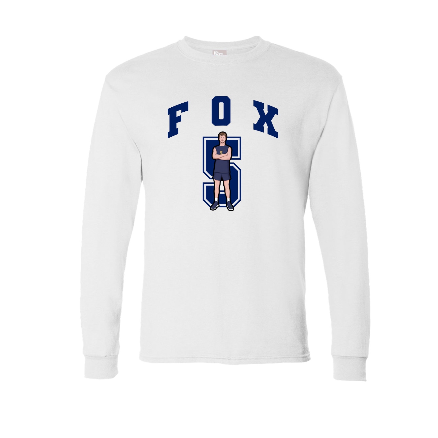 Long Sleeve Tee — Number in White