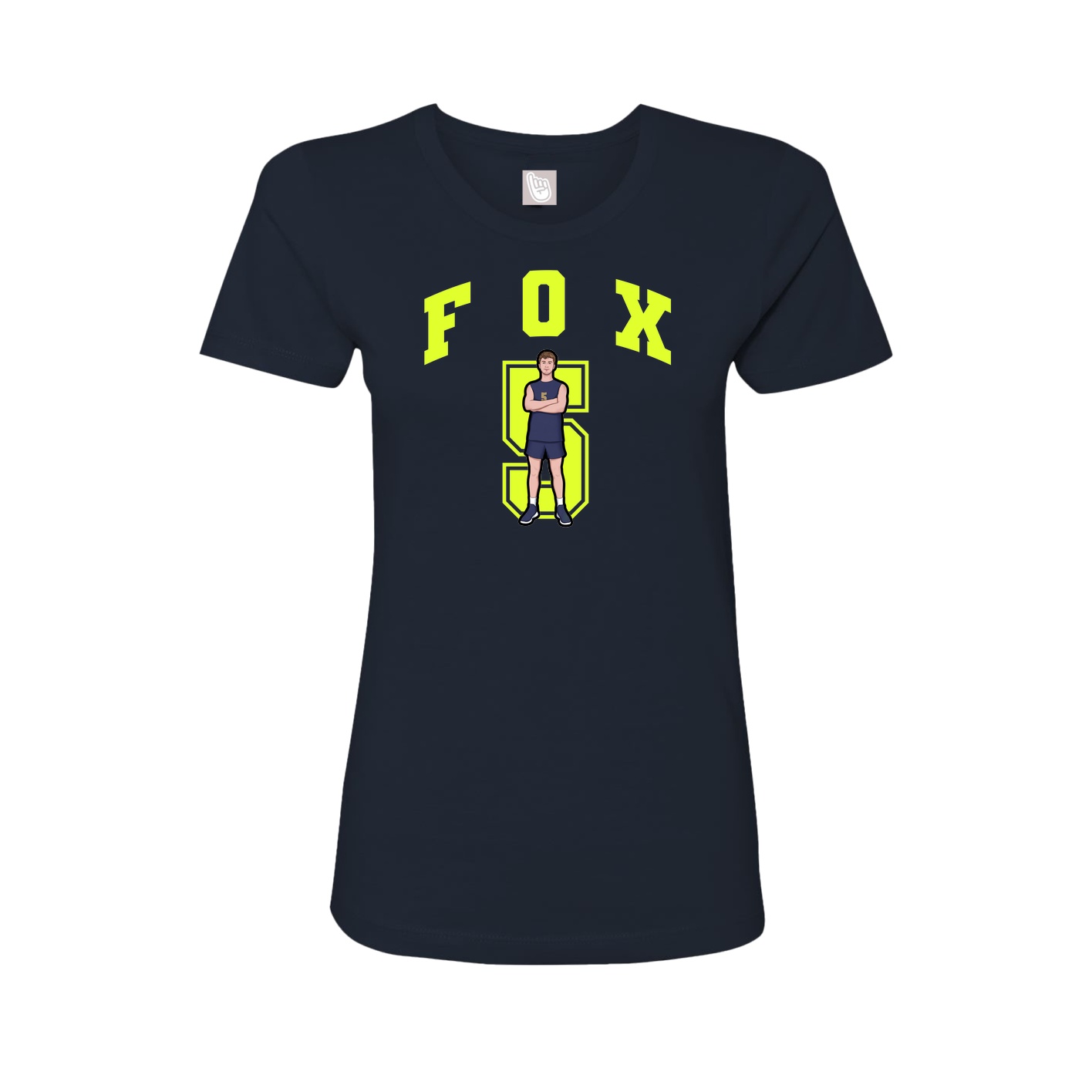Fitted Women's Tee — Number in Navy