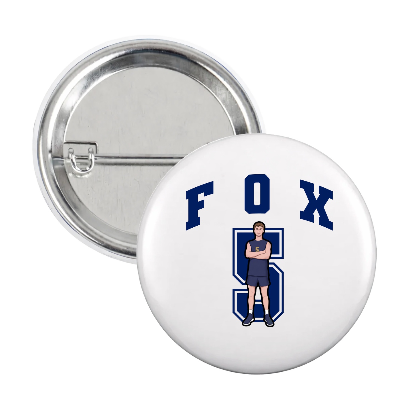Game Day Button — Number in White