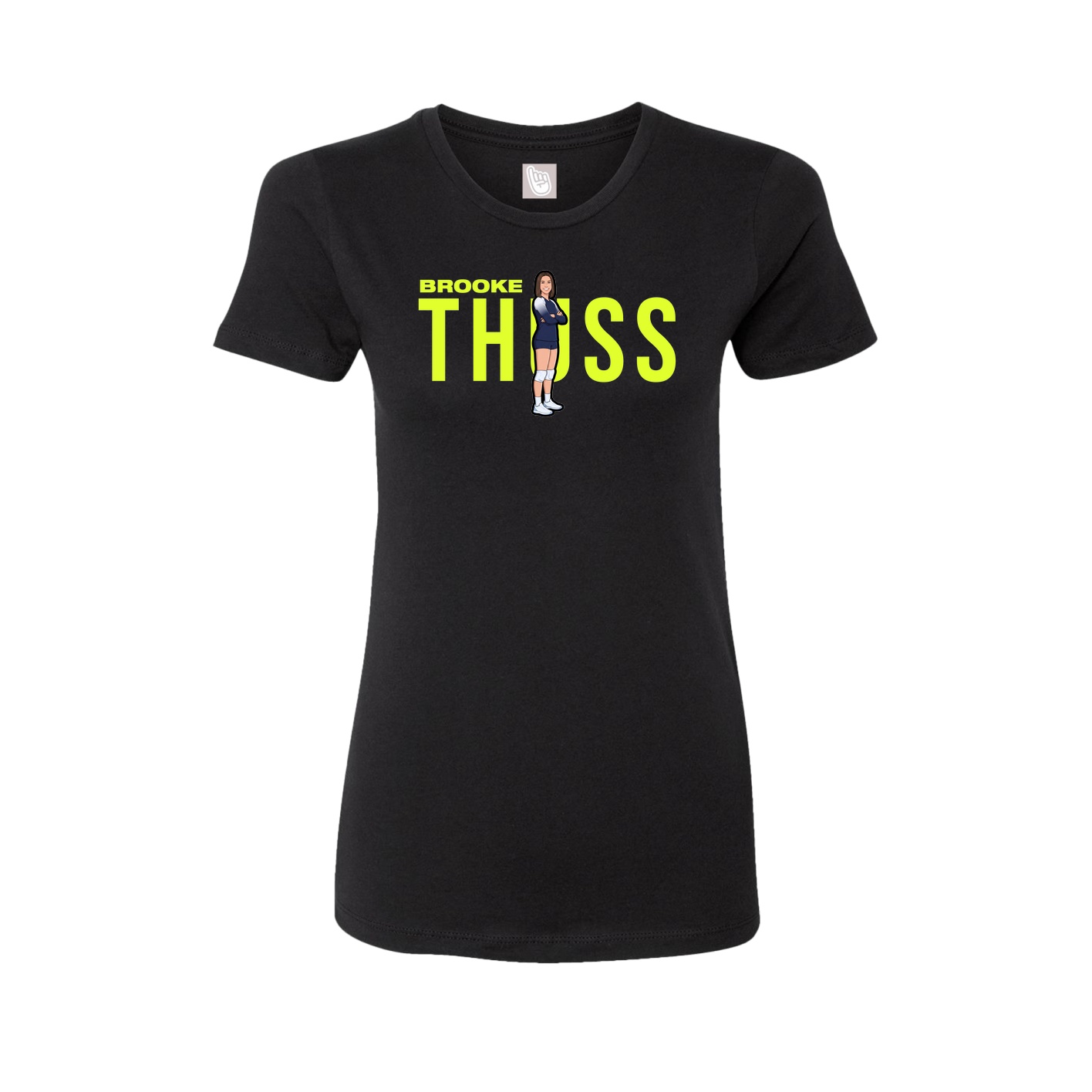 Fitted Women's Tee — Player Name in Black
