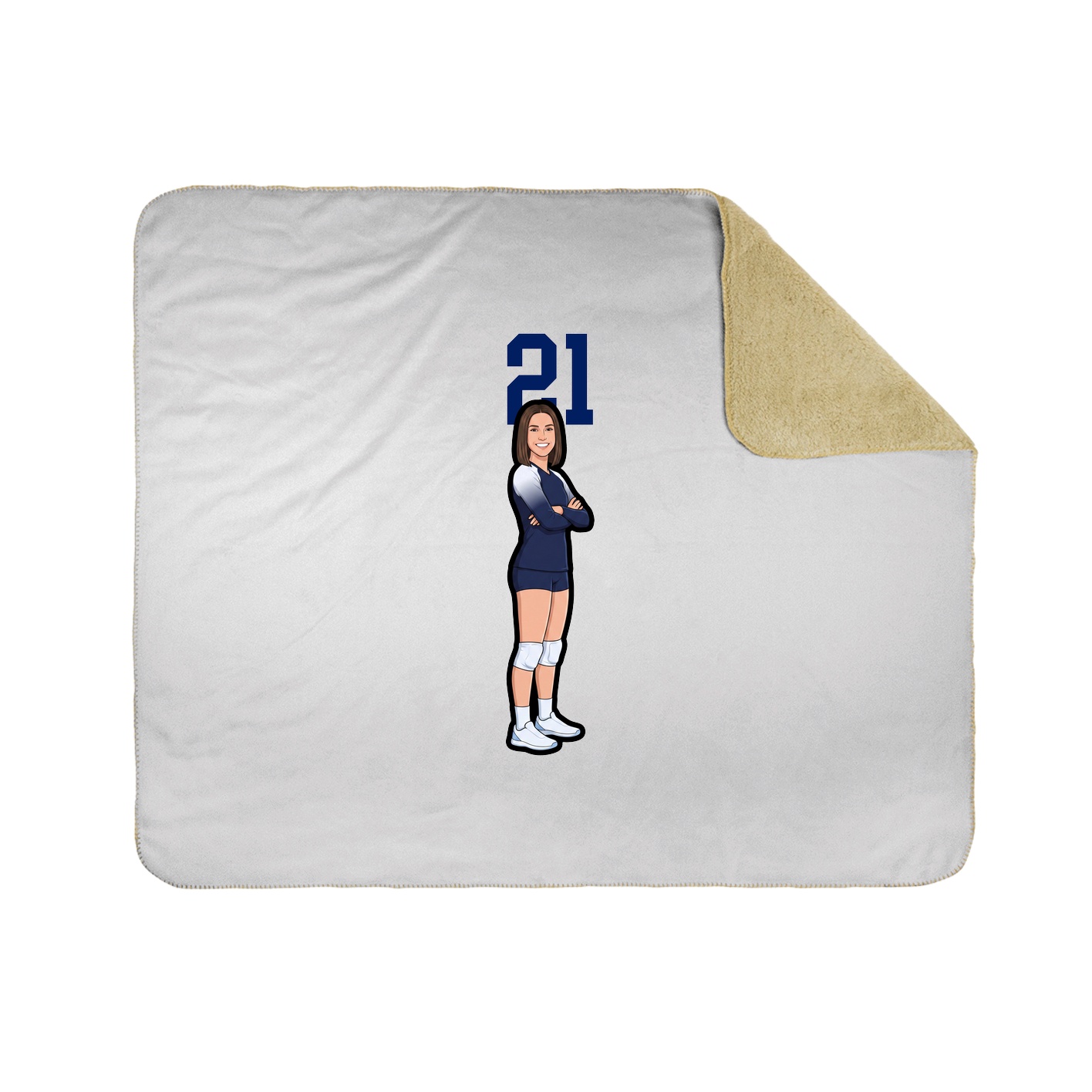 Throw Blanket — Number Top in White