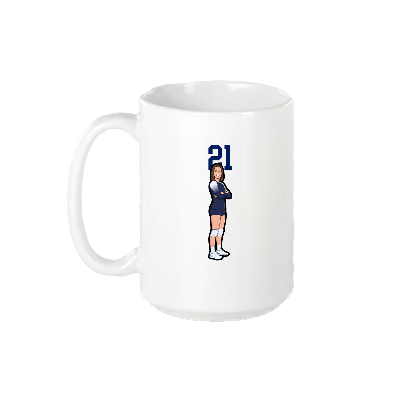 15oz Coffee Mug — Number Top in White