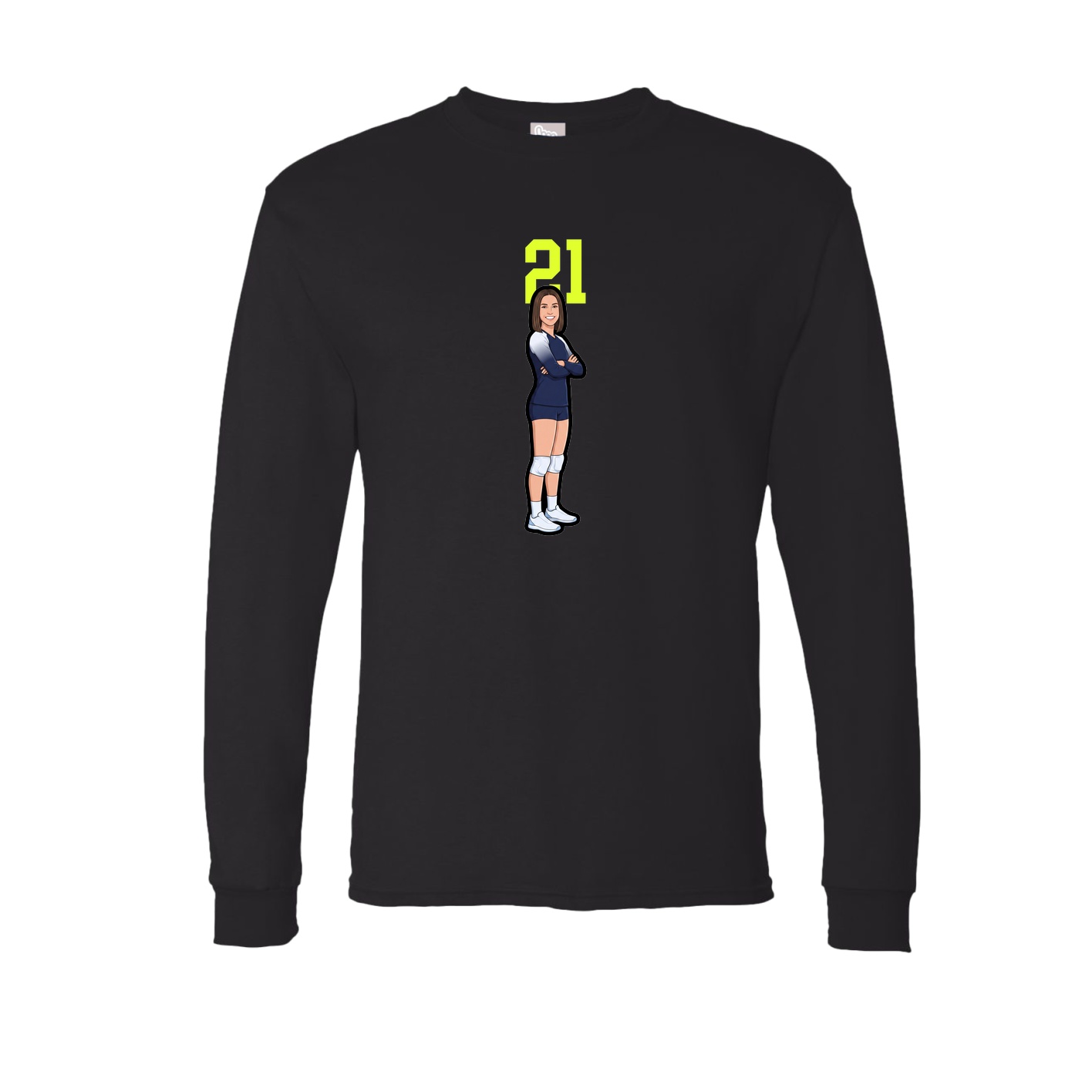Long Sleeve Tee — Number Top in Black