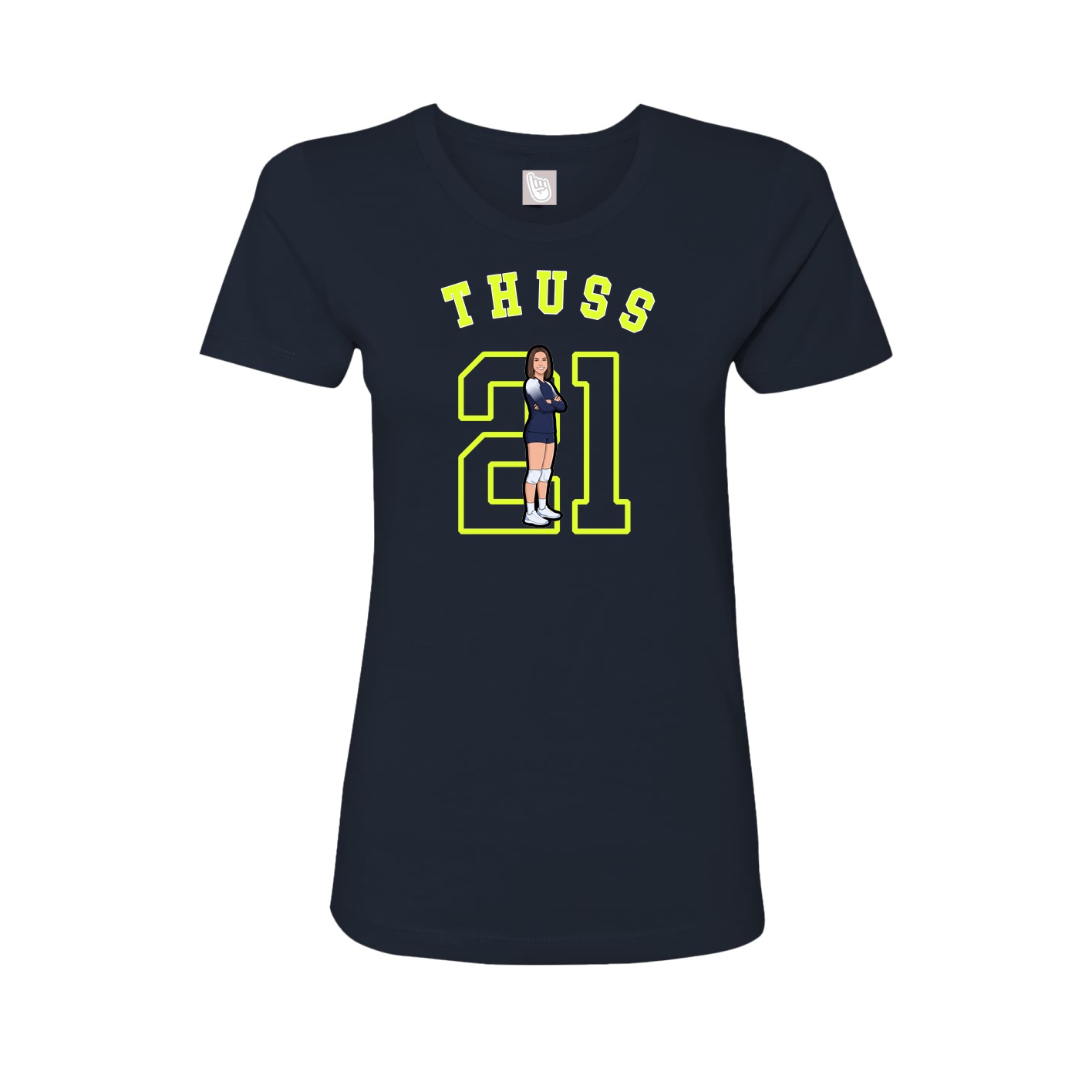 Fitted Women's Tee — Shirsey Arch in Navy