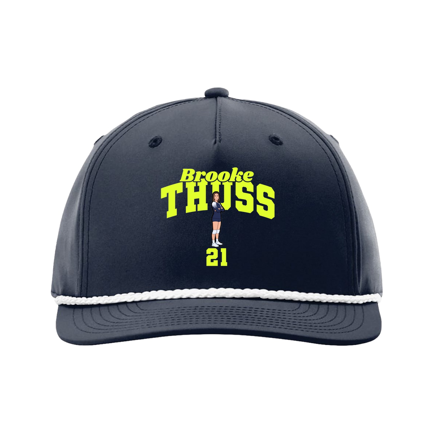 Five-Panel Classic Rope Cap — Signature Arch in Navy