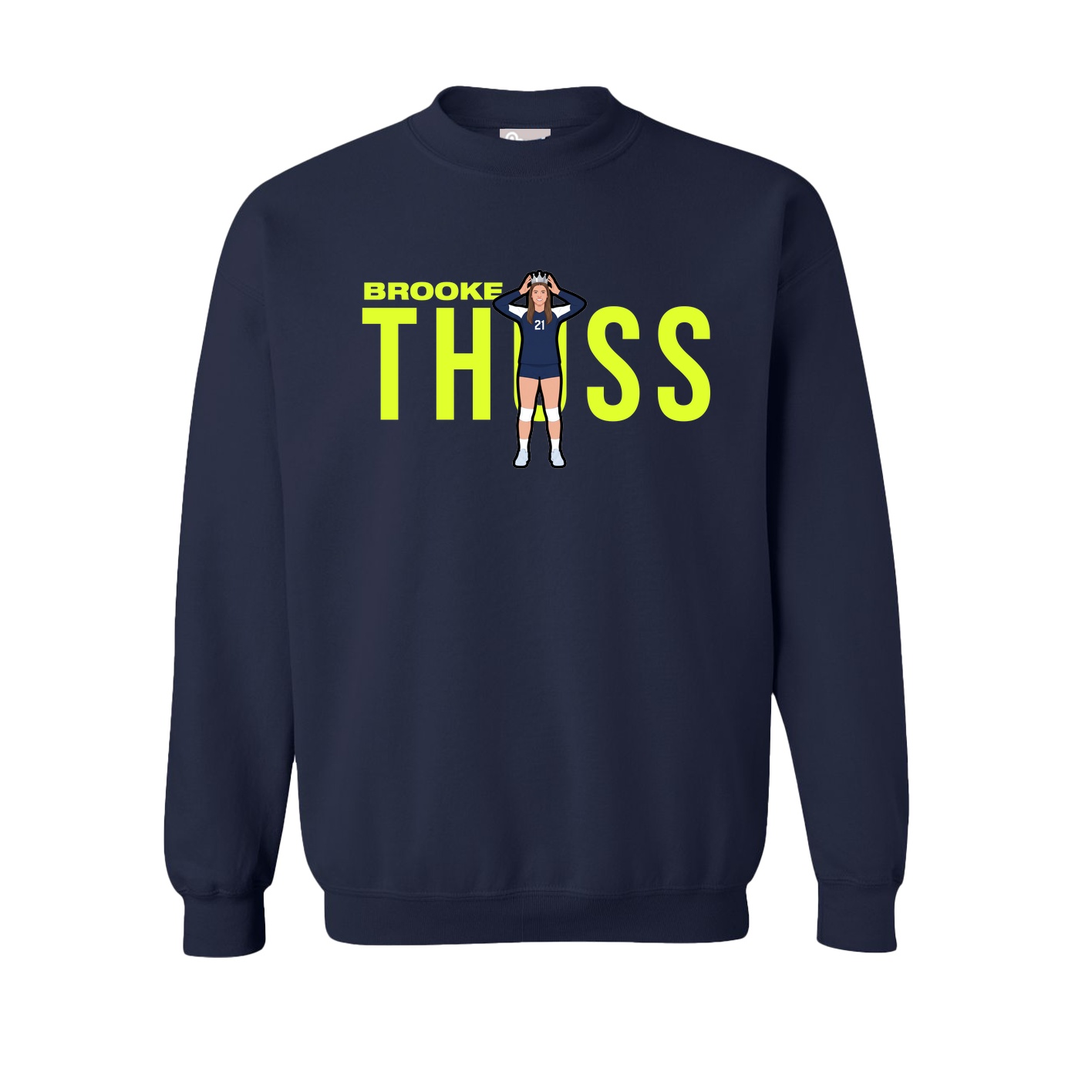 Fleece Crew — Player Name in Navy