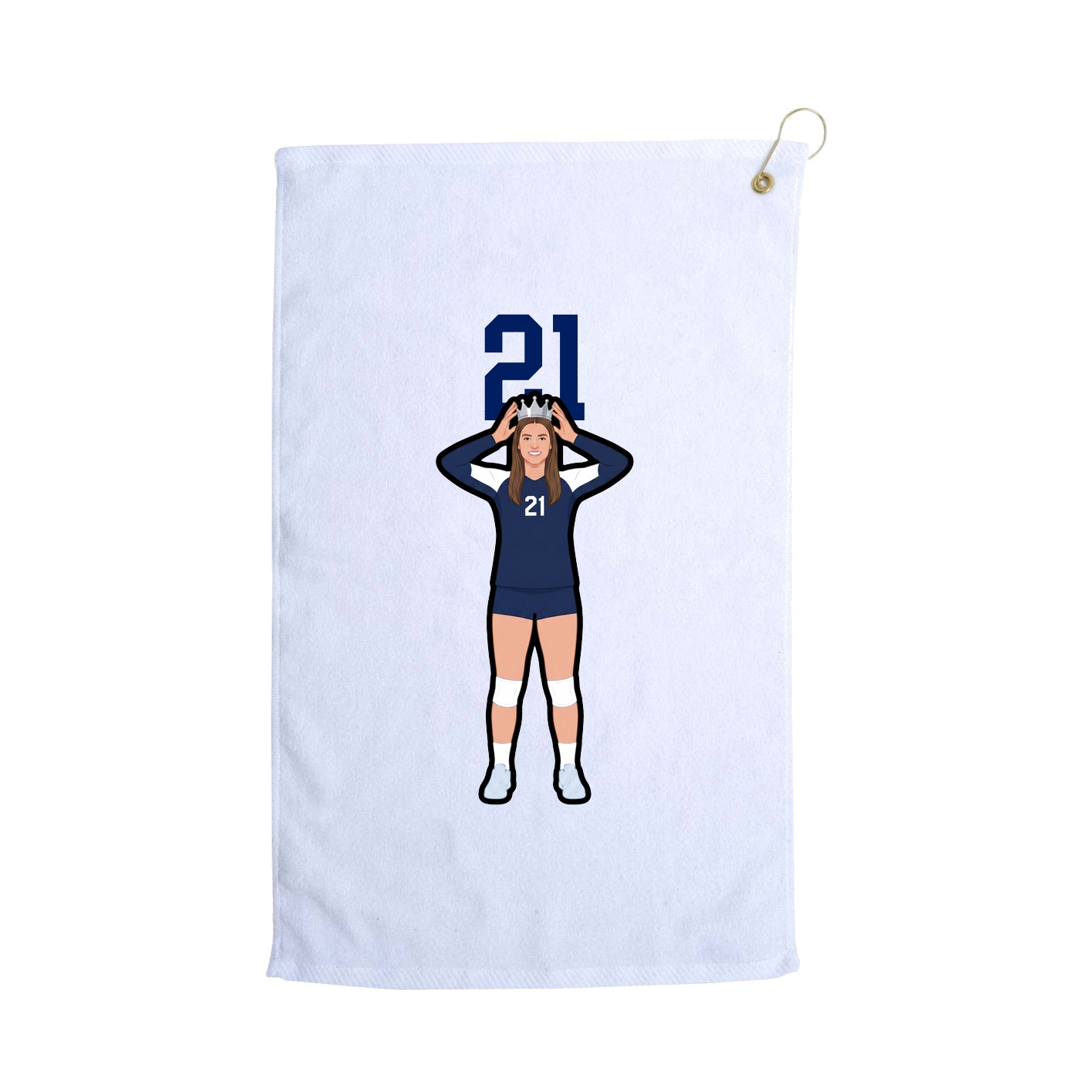 Golf Towel — Number Top in White