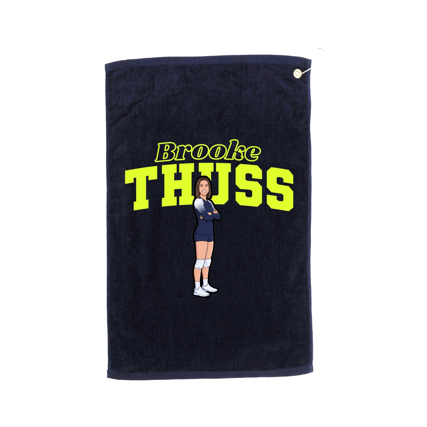 Golf Towel — Name Arch in Navy