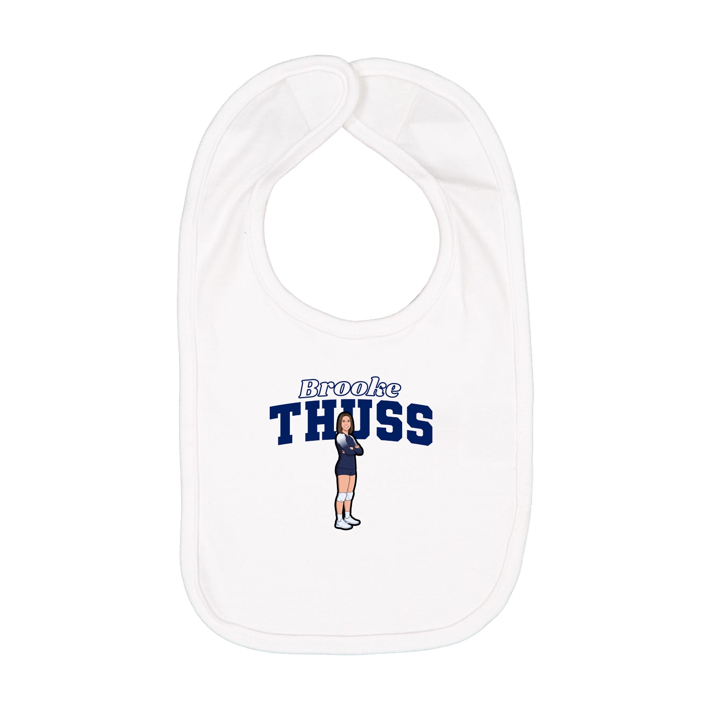 Infant Bib — Name Arch in White