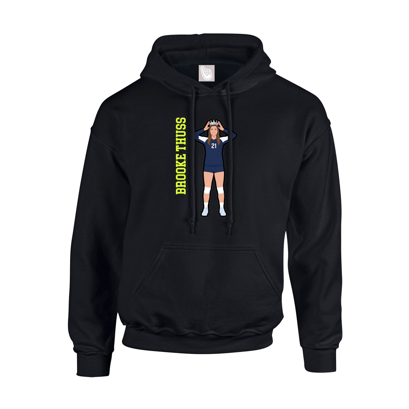 Youth Hoodie — Name Vertical in Black