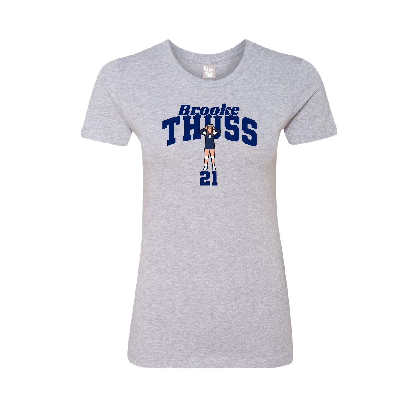 Fitted Women's Tee — Signature Arch in Grey