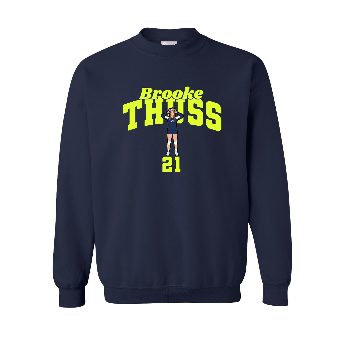 Fleece Crew — Signature Arch in Navy