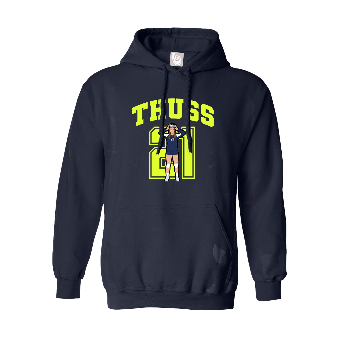 Youth Hoodie — Number in Navy