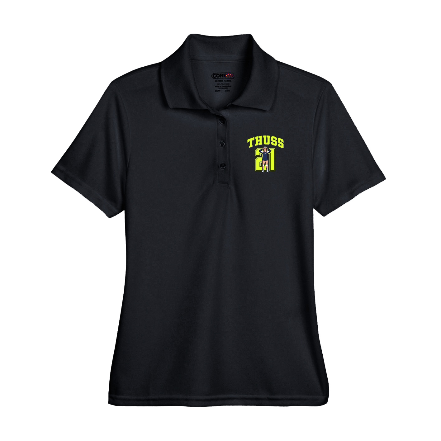 Performance Polo — Number in Black