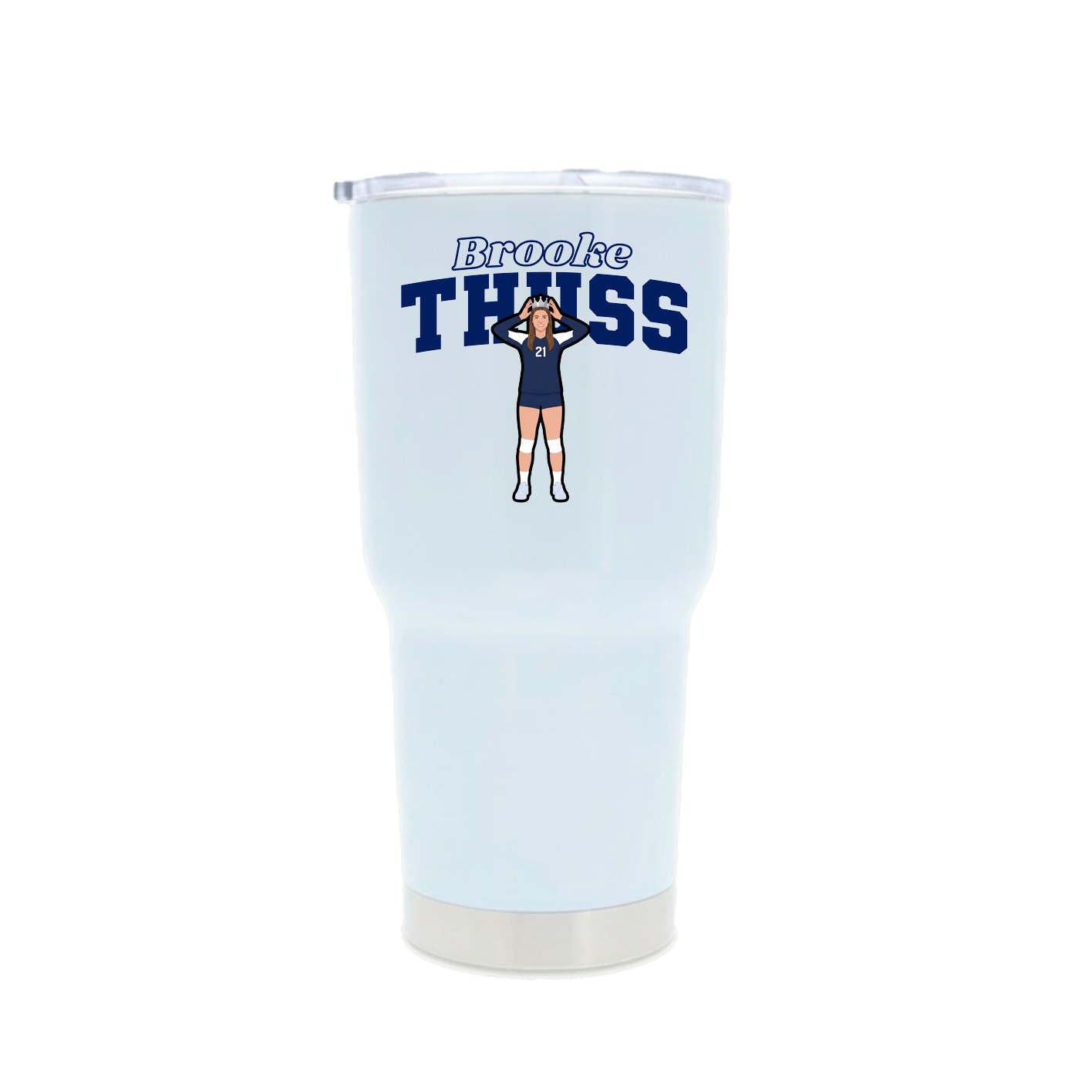 30oz Stainless Steel Tumbler — Name Arch in White
