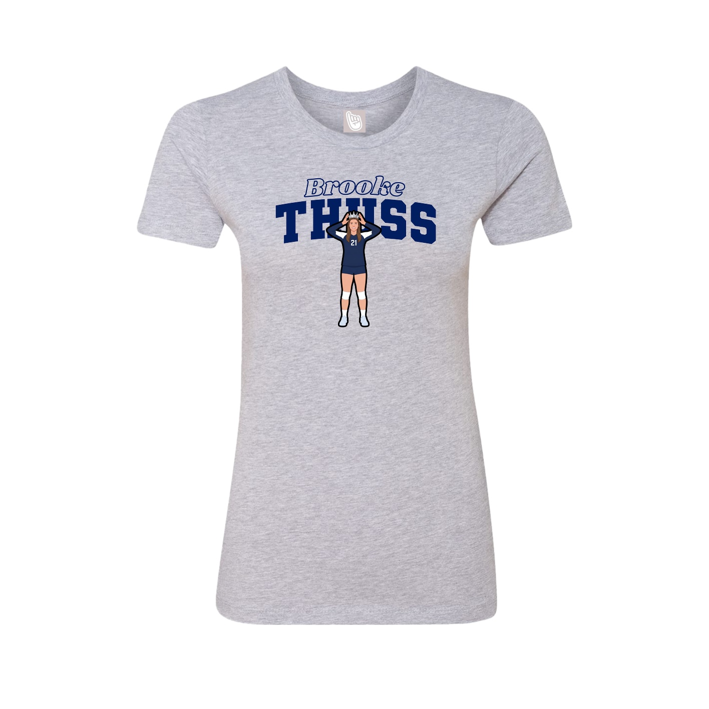 Fitted Women's Tee — Name Arch in Grey
