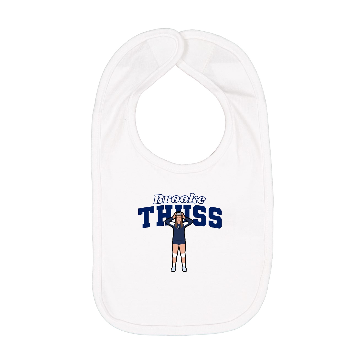 Infant Bib — Name Arch in White