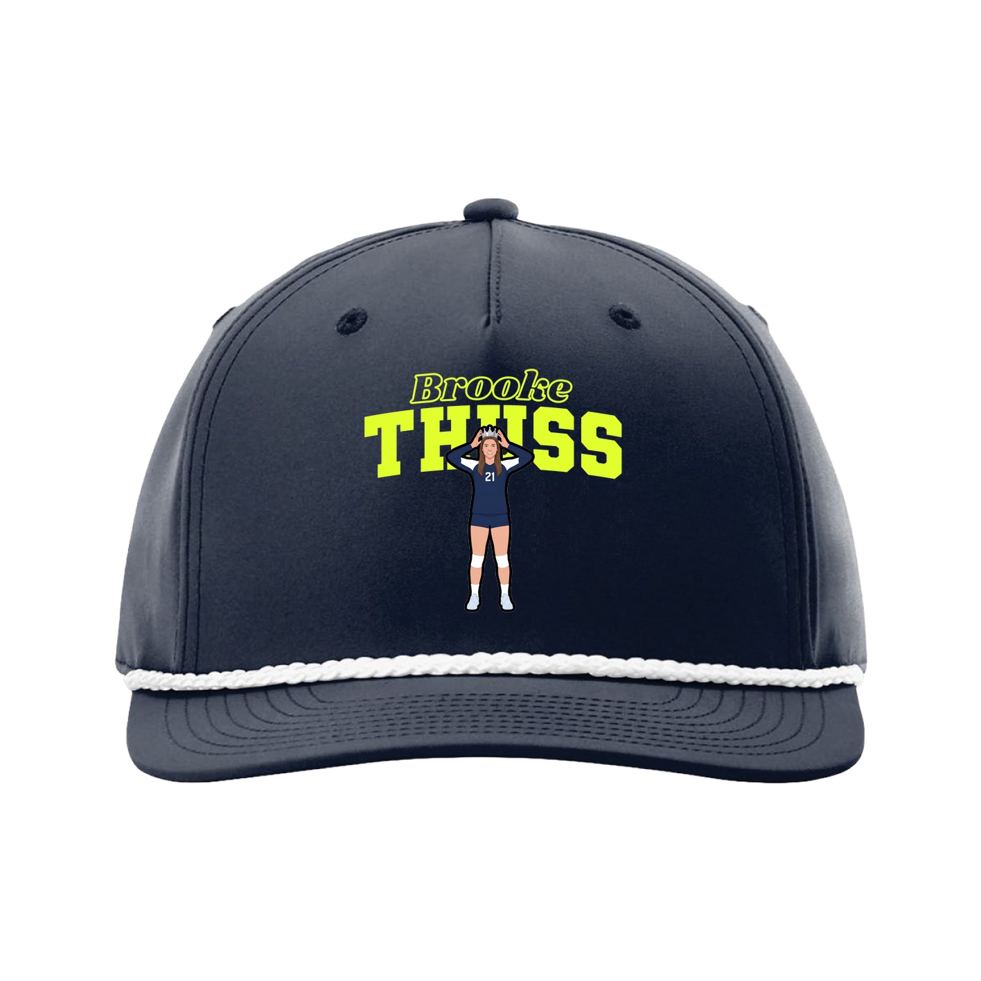 Five-Panel Classic Rope Cap — Name Arch in Navy