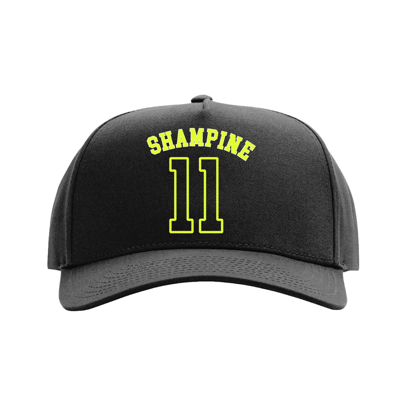 Full Fabric Five-Panel Champ Cap — Shirsey Arch in Black