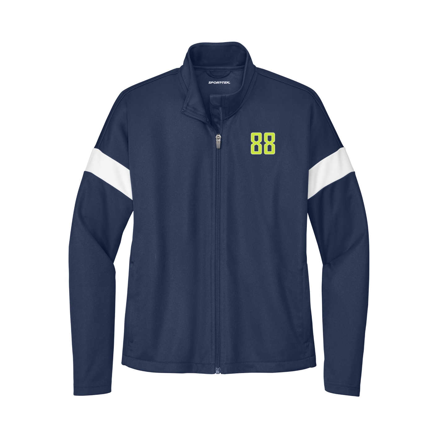 Womens Team Travel Full-Zip Jacket — Front Shirsy in Navy/White