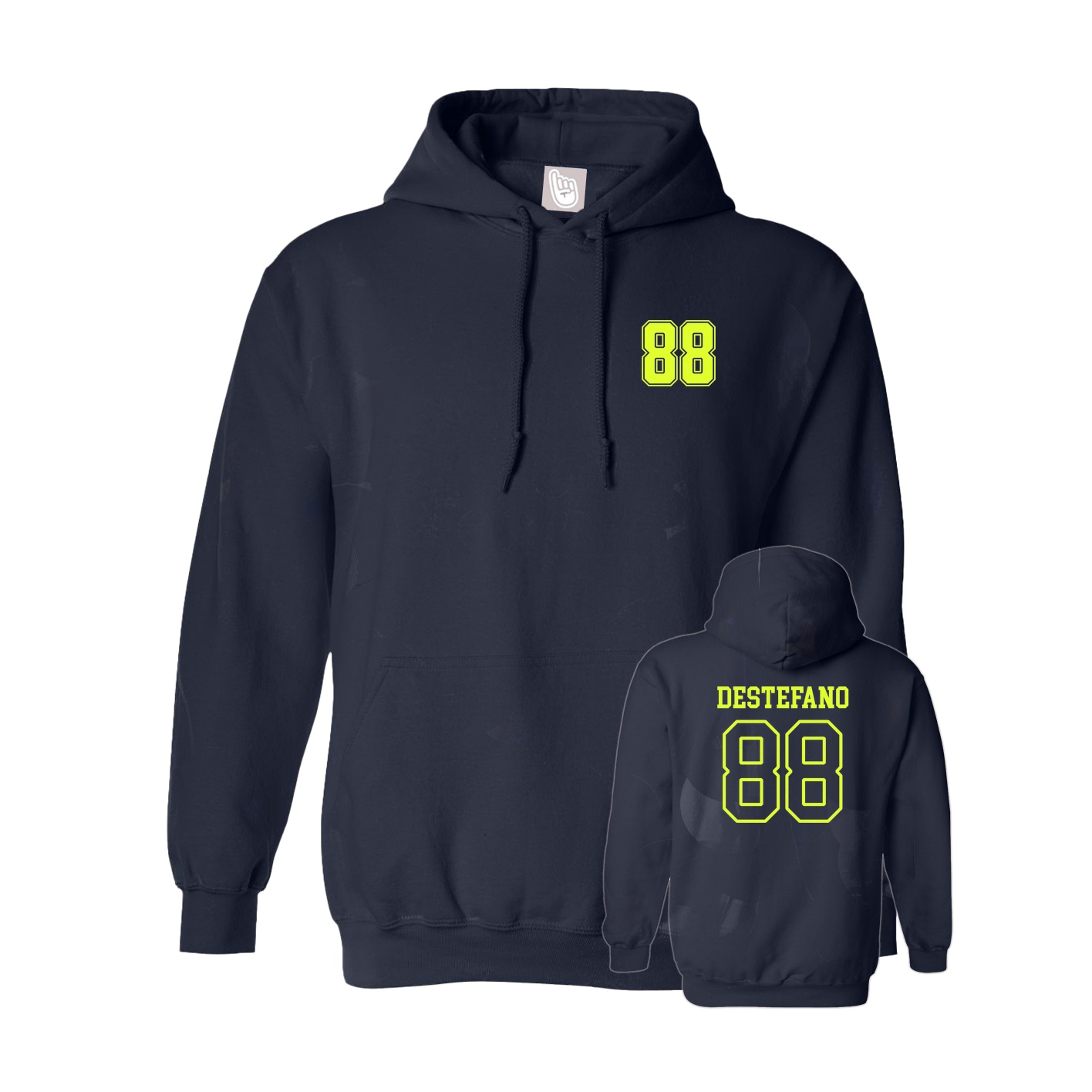 Hoodie — Chest Back in Navy