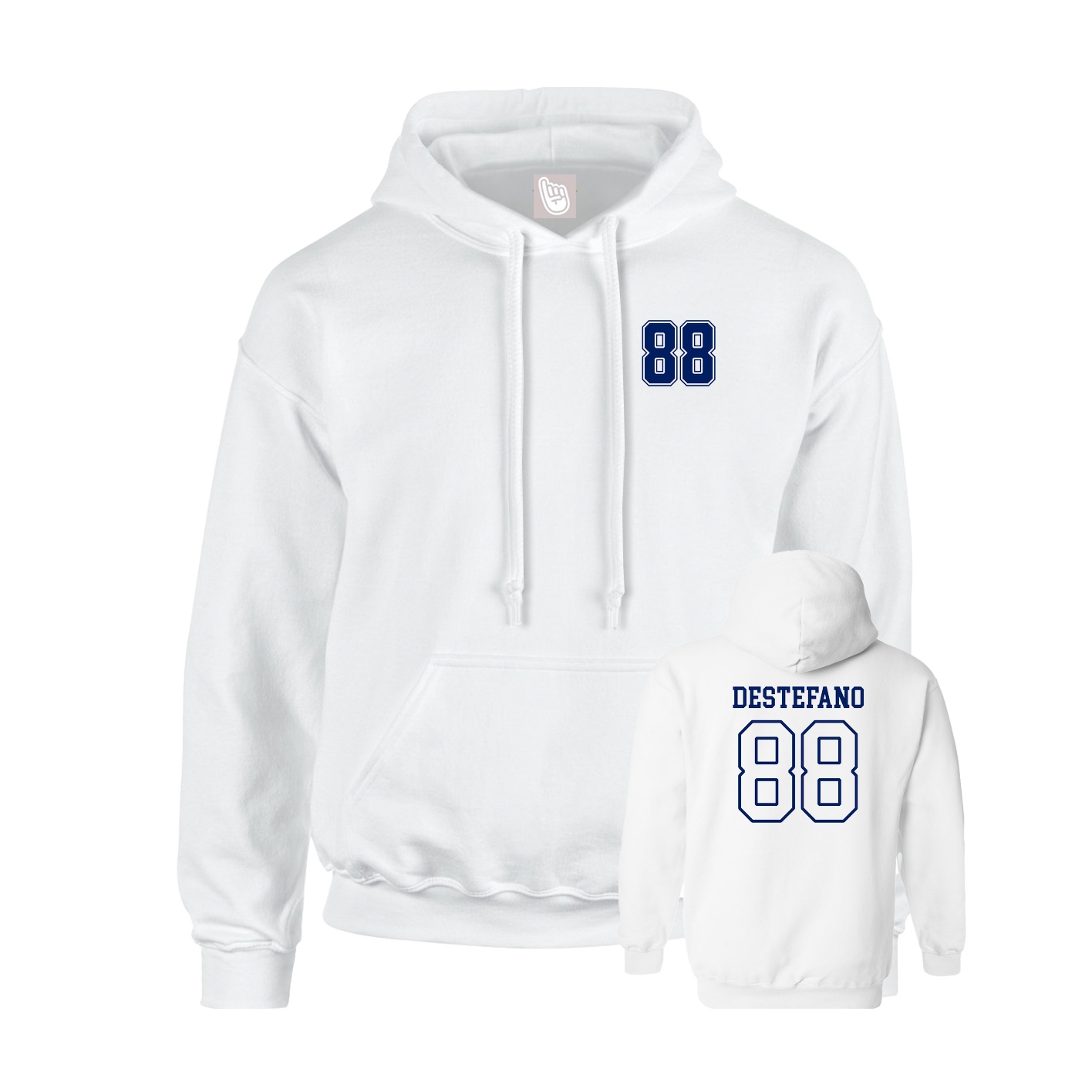 Hoodie — Chest Back in White