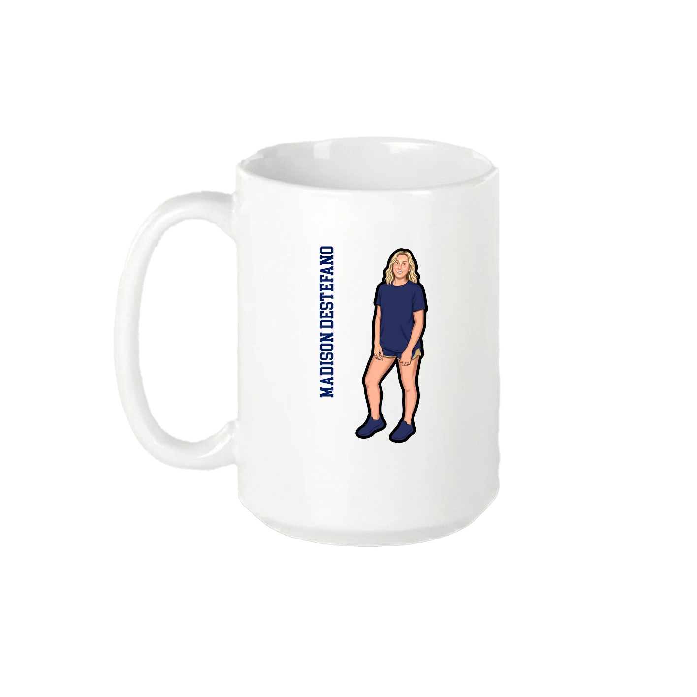 15oz Coffee Mug — Name Vertical in White