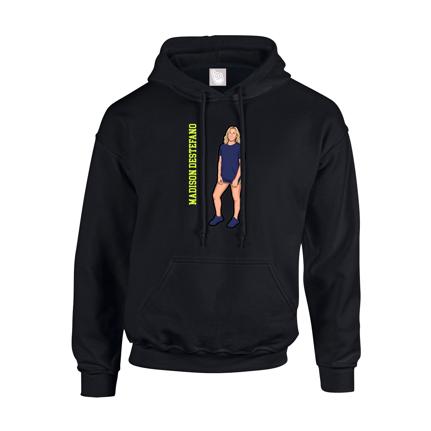 Youth Hoodie — Name Vertical in Black
