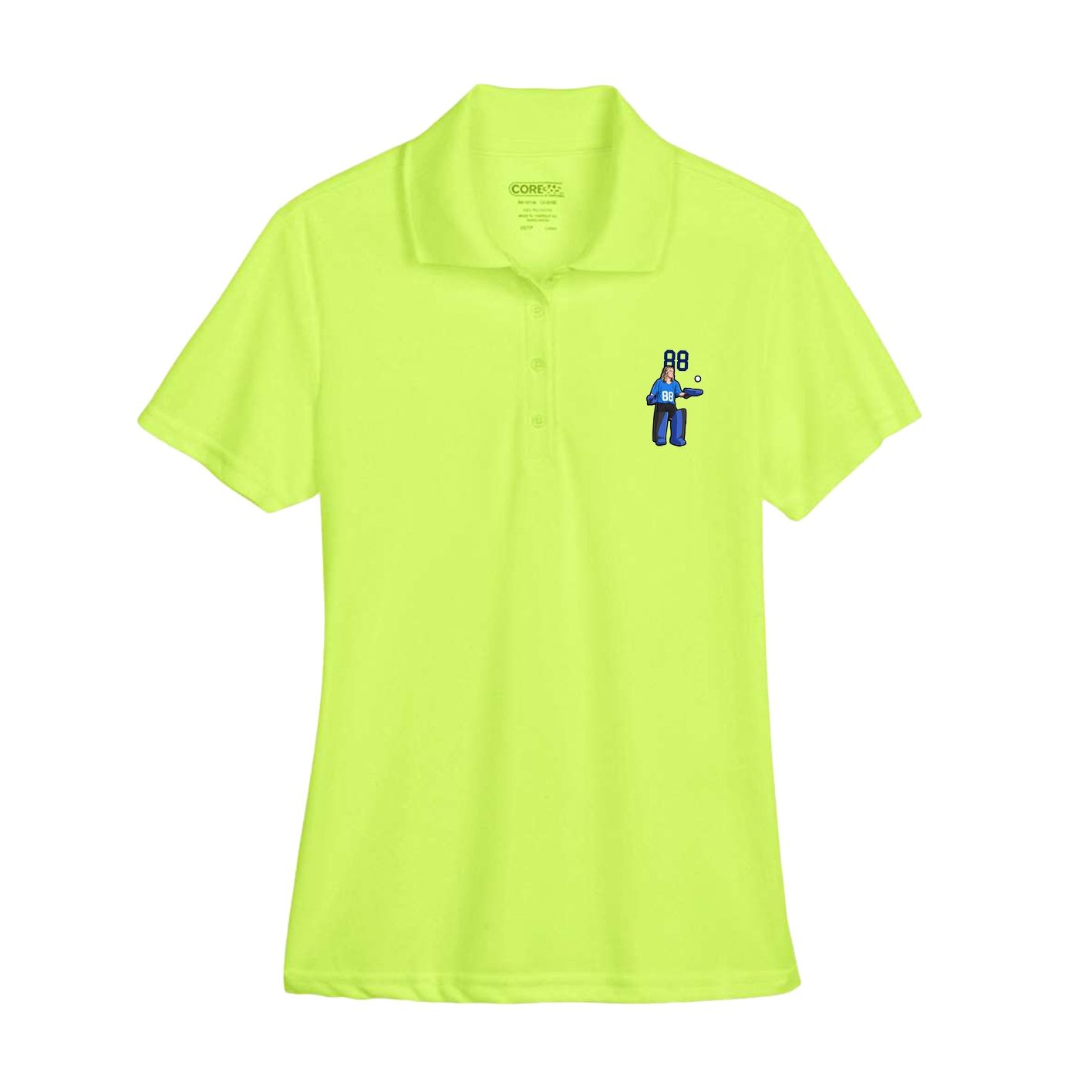 Womens Performance Polo — Number Top in Yellow