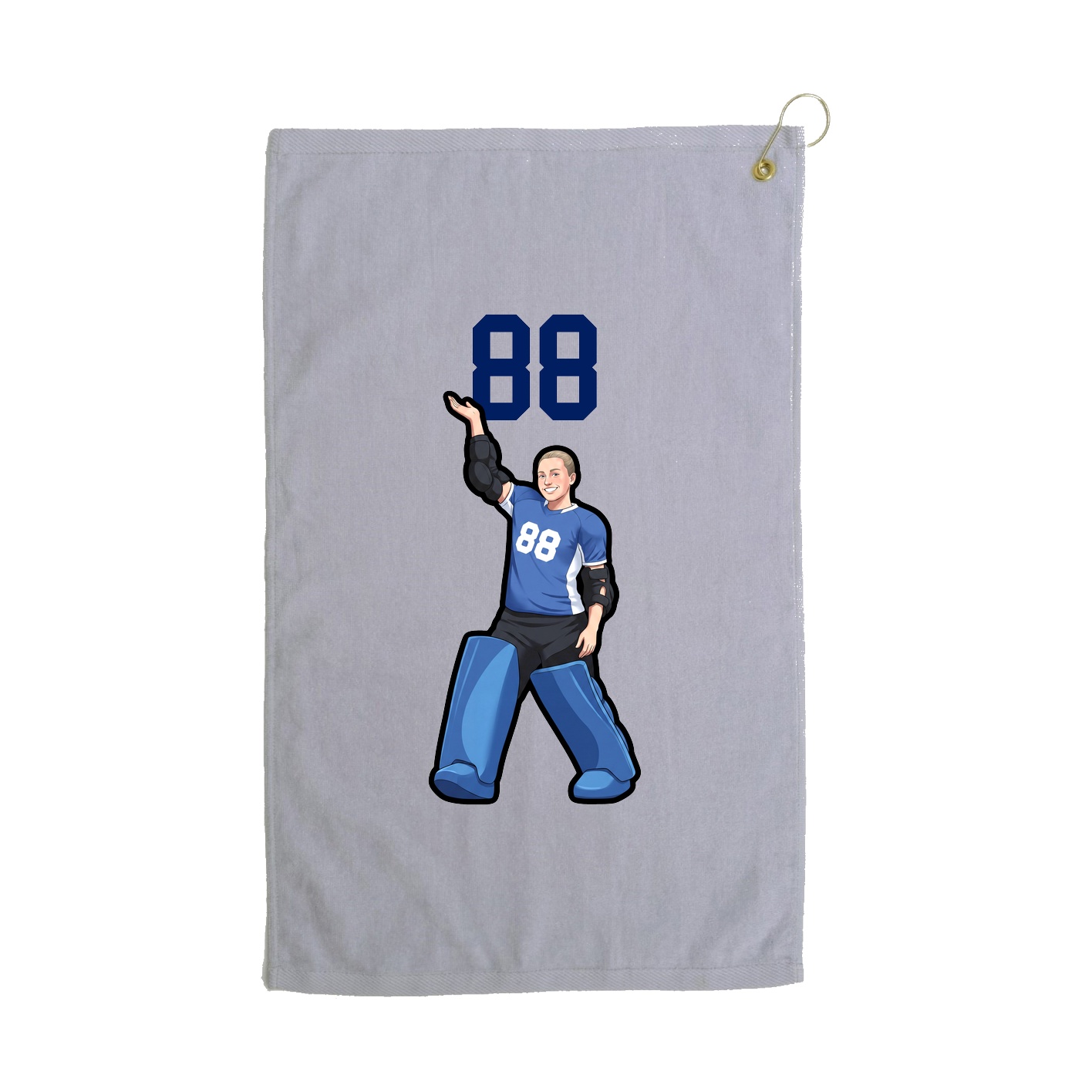 Golf Towel — Number Top in Grey