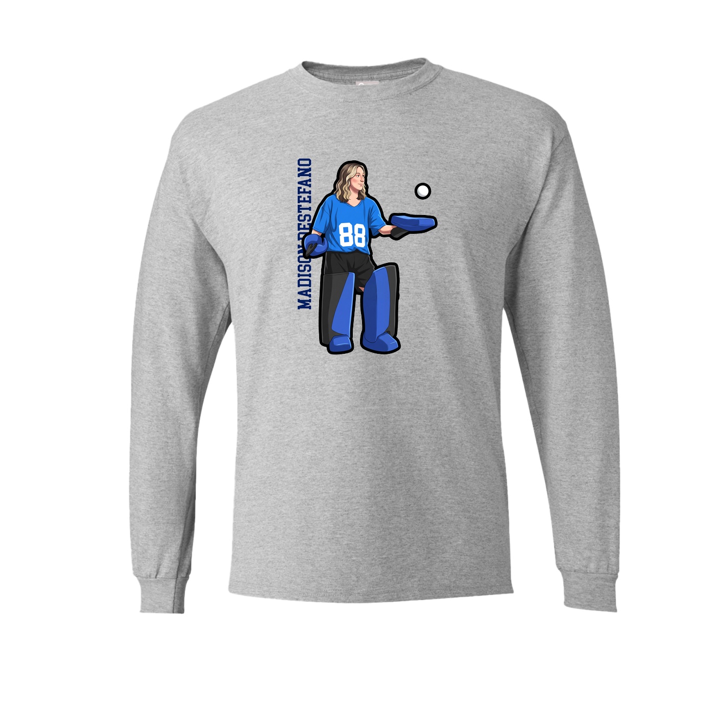 Long Sleeve Tee — Name Vertical in Grey