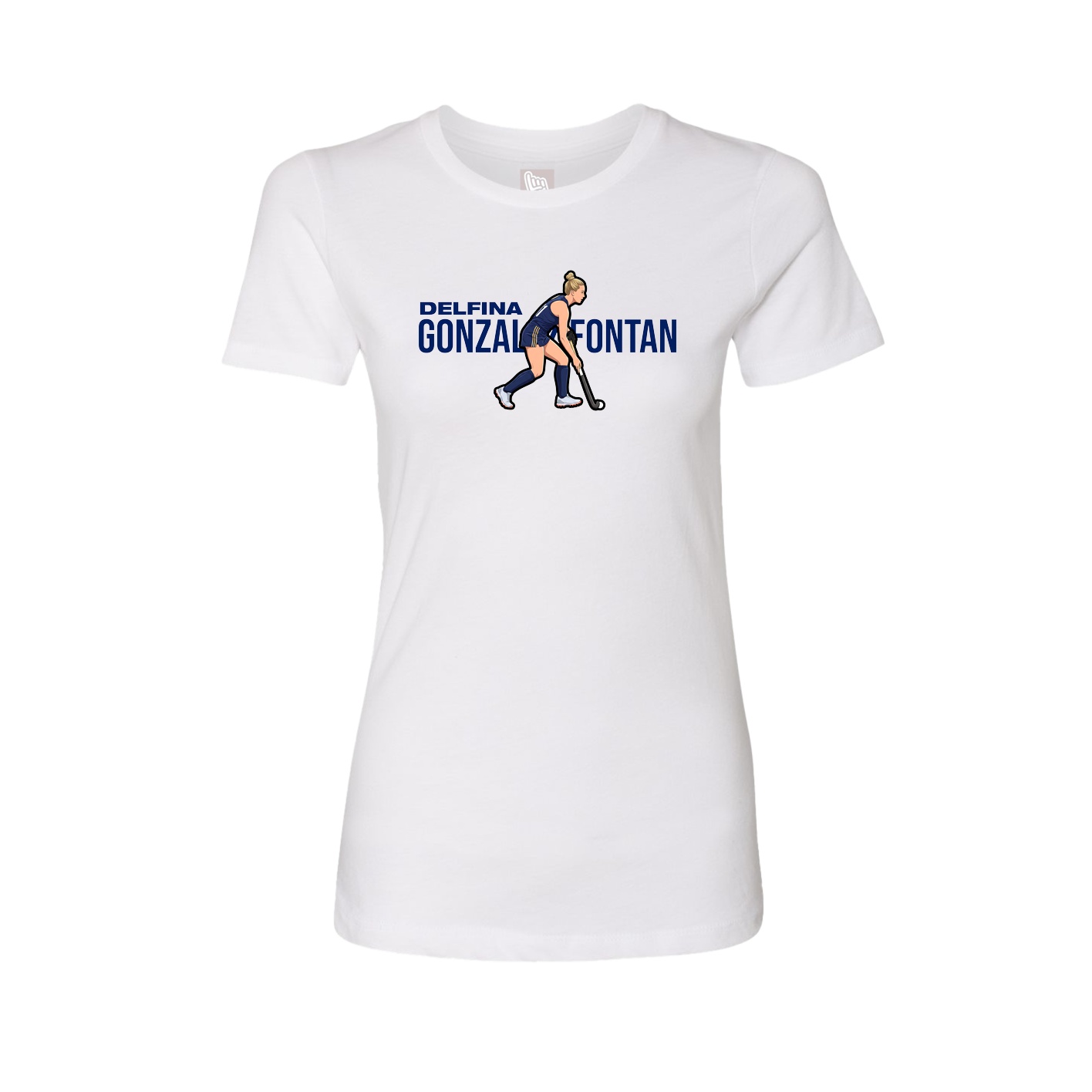 Fitted Women's Tee — Player Name in White