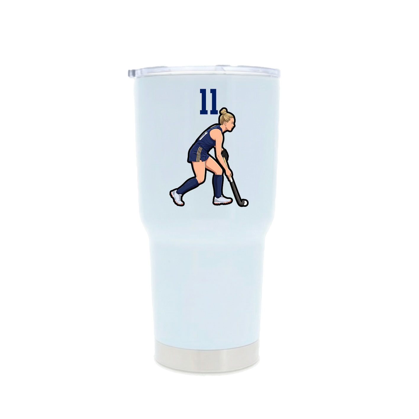 30oz Stainless Steel Tumbler — Number Top in White