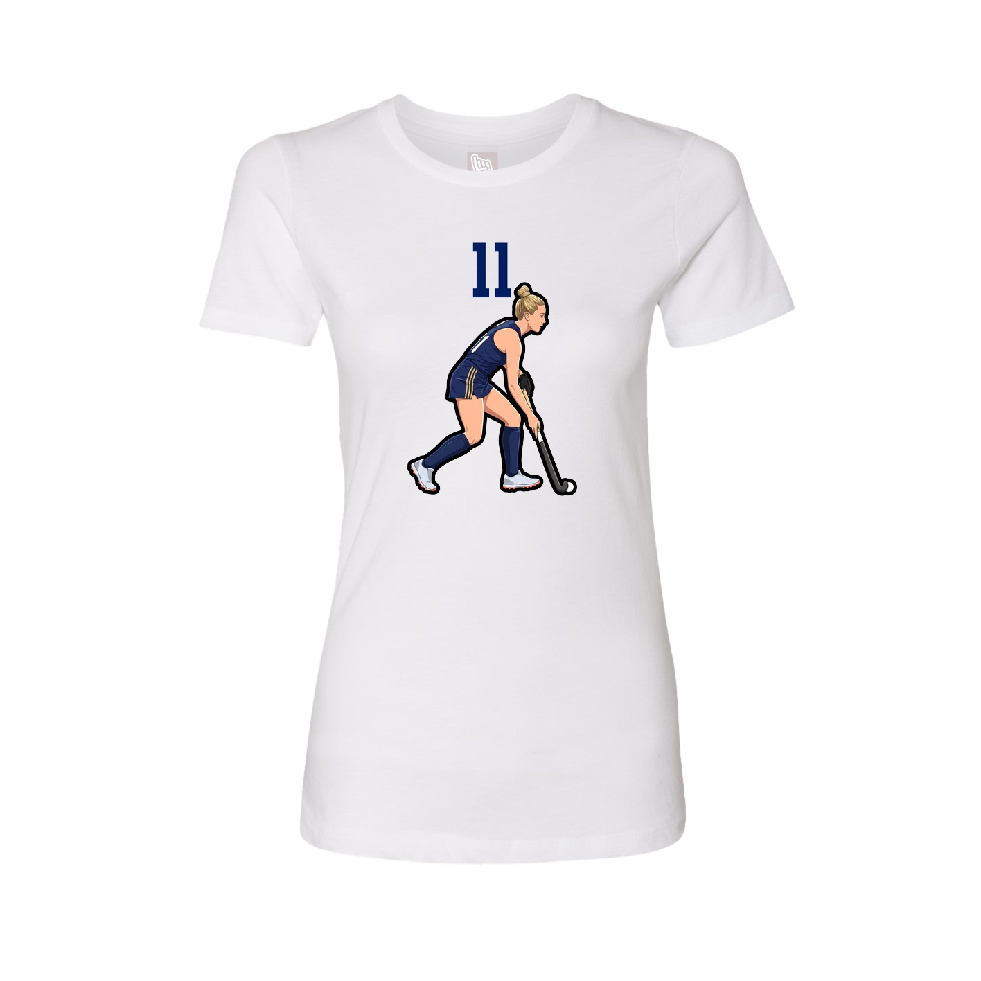 Fitted Women's Tee — Number Top in White