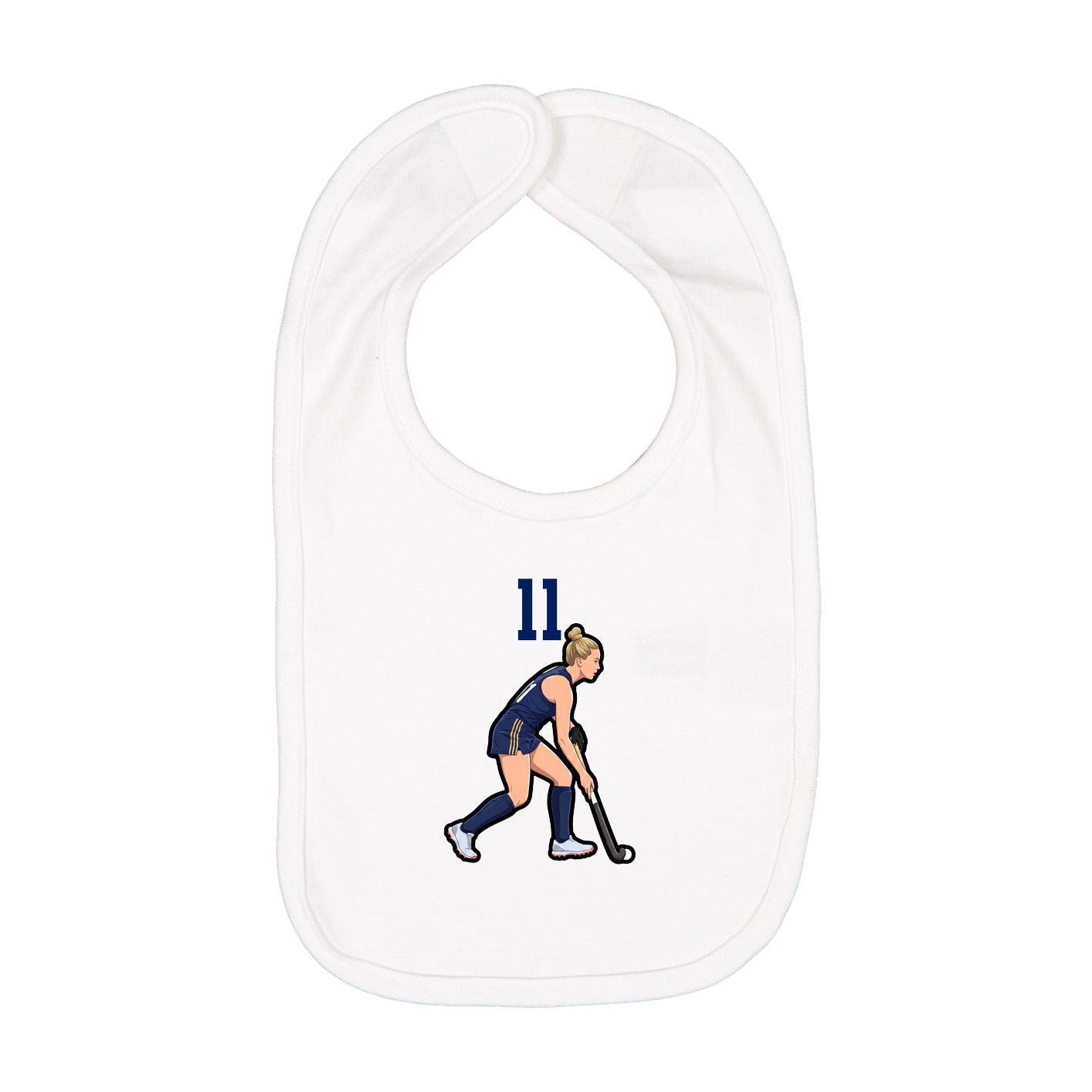 Infant Bib — Number Top in White