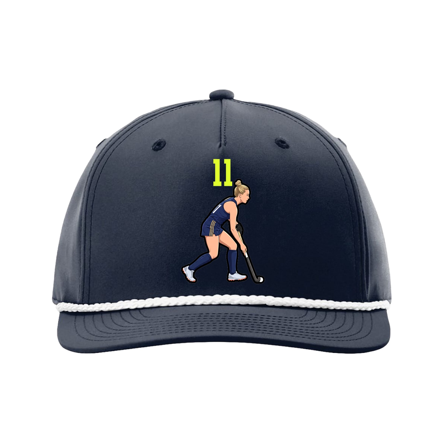 Five-Panel Classic Rope Cap — Number Top in Navy