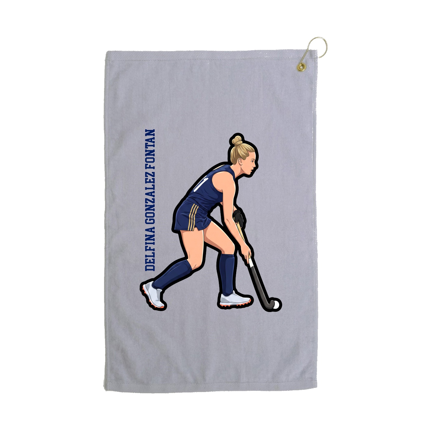 Golf Towel — Name Vertical in Grey