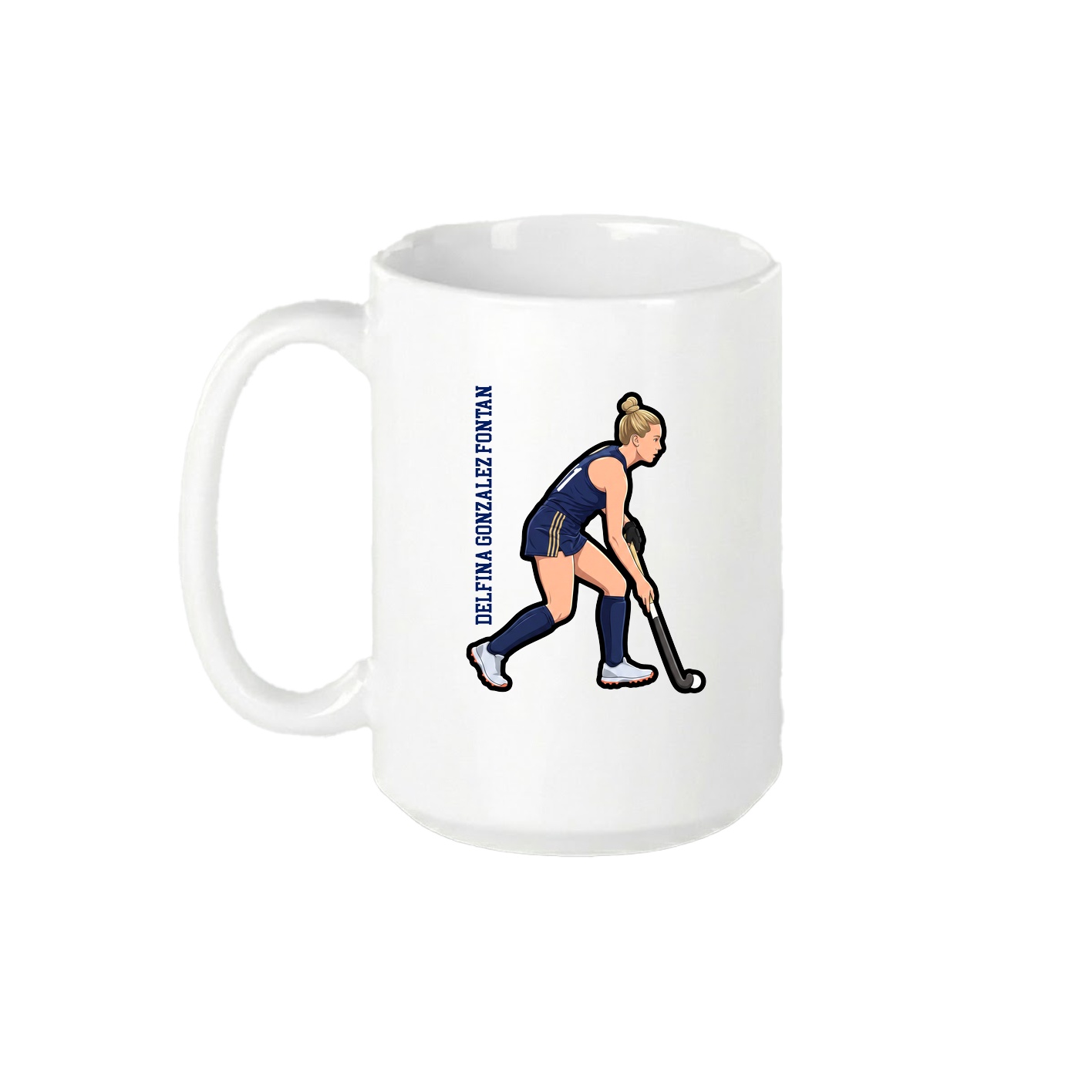 15oz Coffee Mug — Name Vertical in White
