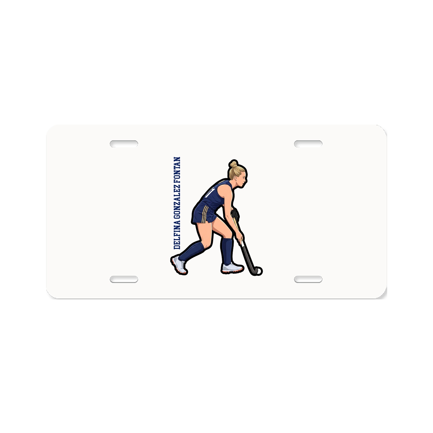 License Plate — Name Vertical in Classic