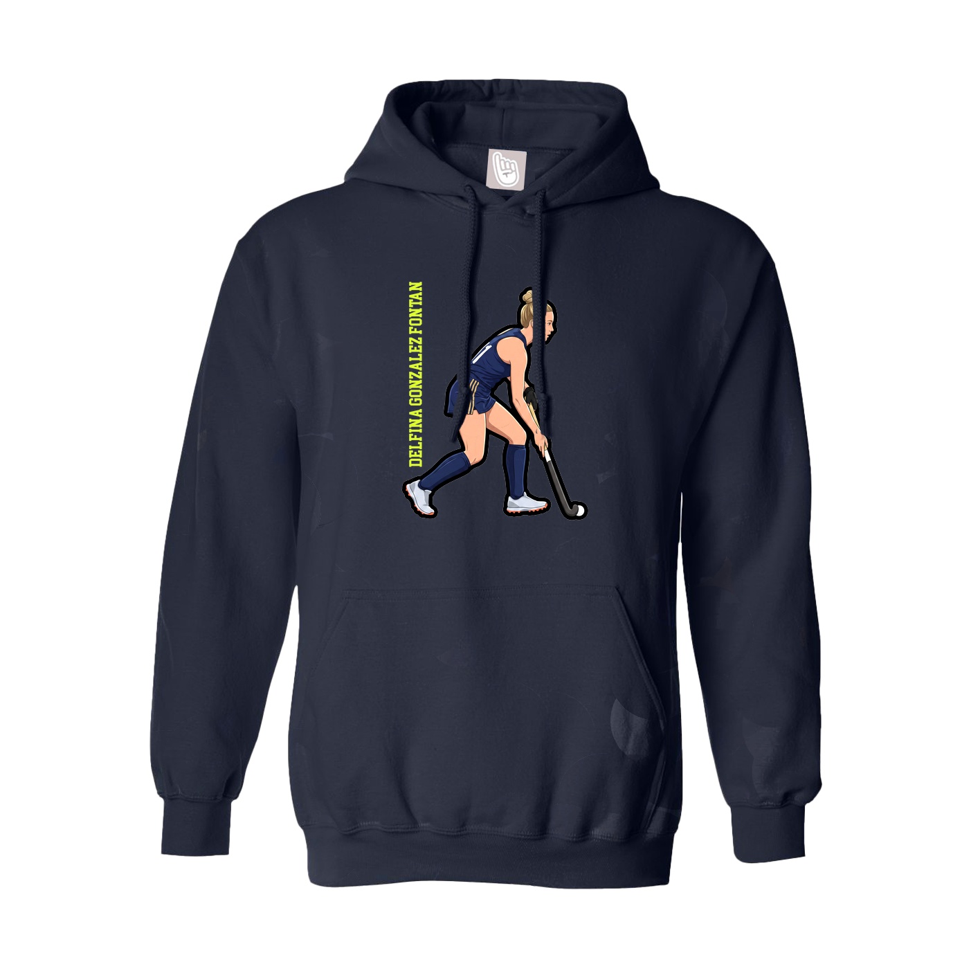 Hoodie — Name Vertical in Navy