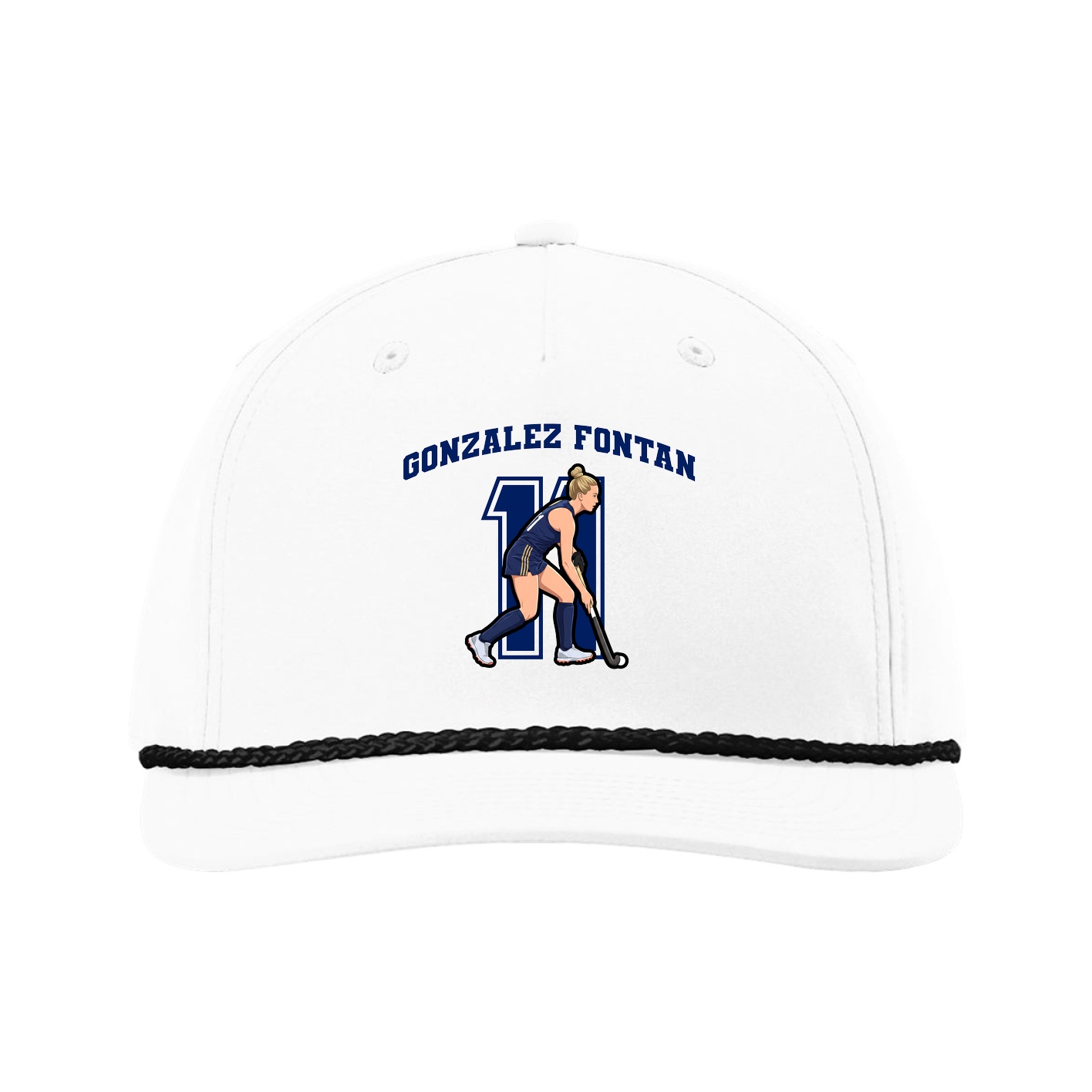 Five-Panel Classic Rope Cap — Number in White