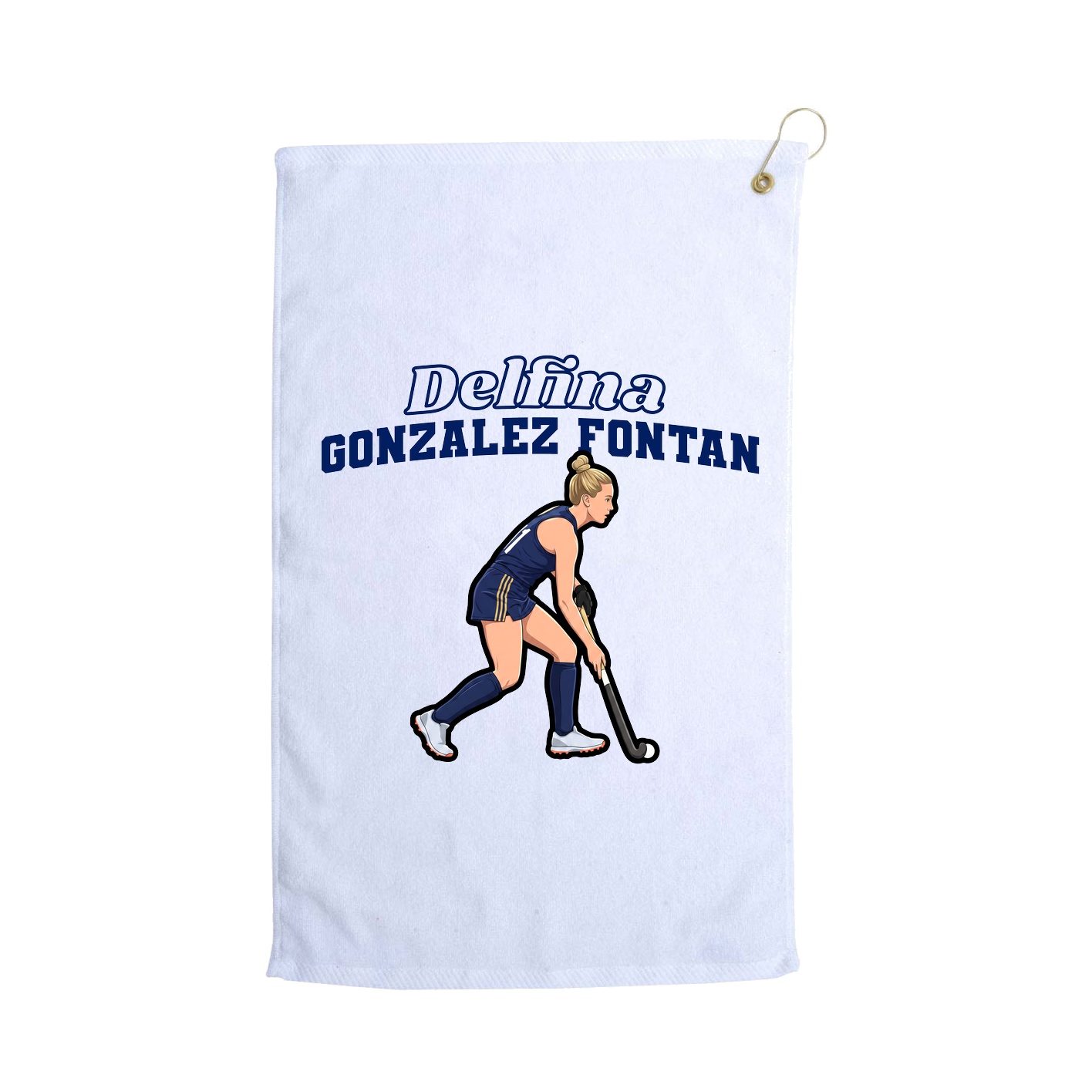 Golf Towel — Name Arch in White