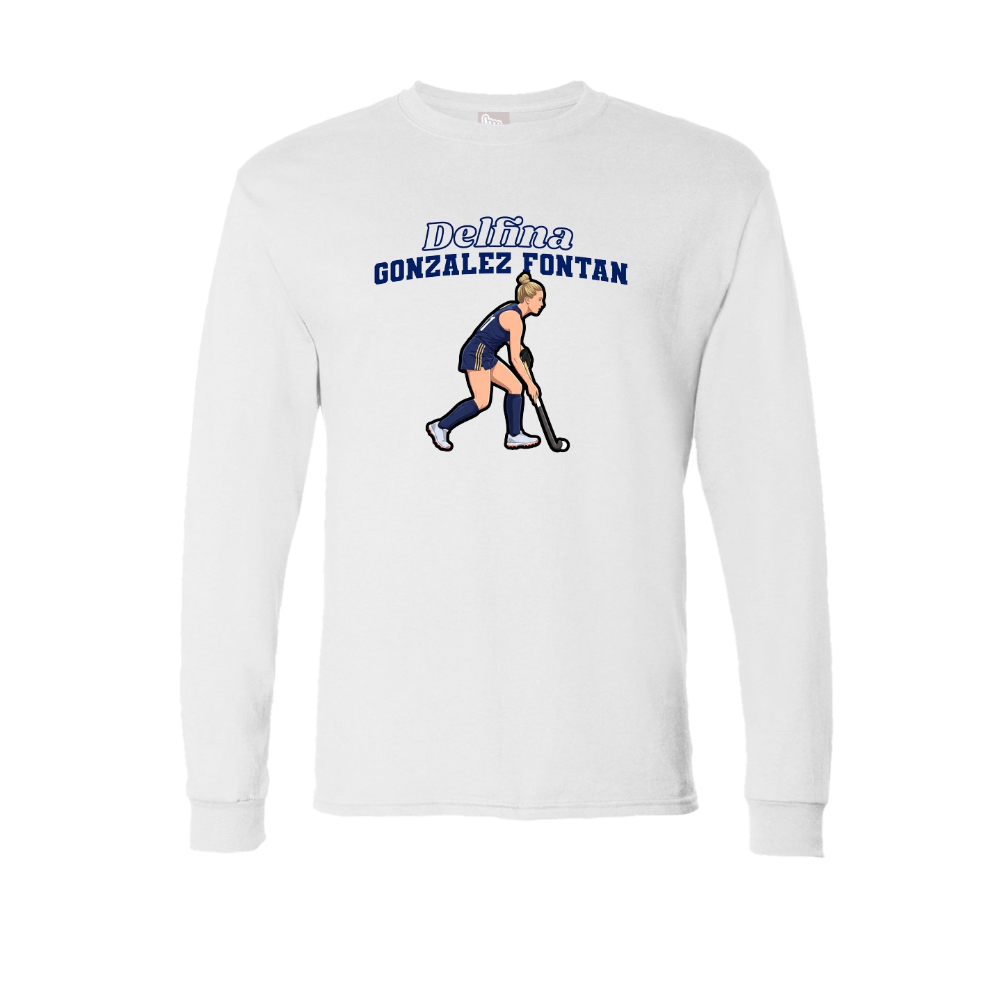 Long Sleeve Tee — Name Arch in White